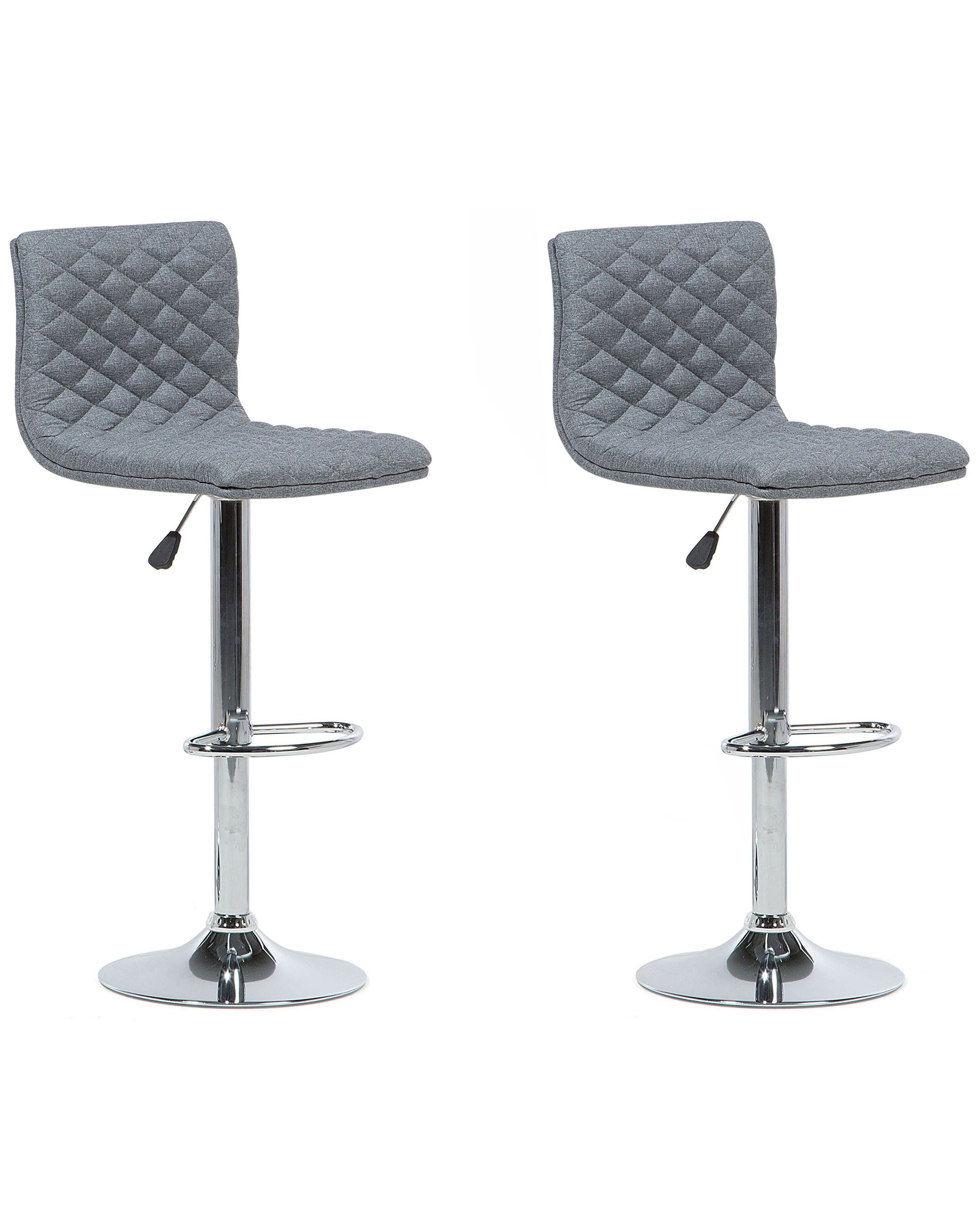 Set of 2 Bar Chairs ORLANDO Swivel Grey