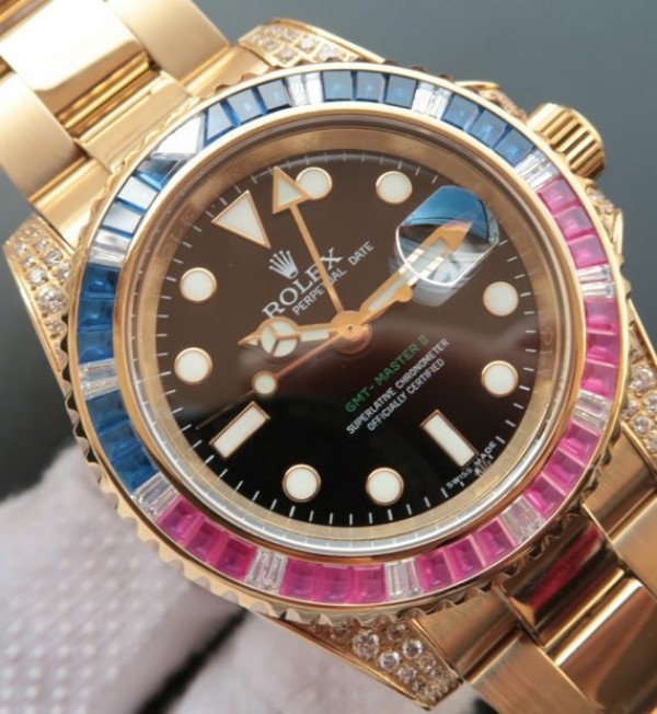 Replica Rolex GMT-Master II  BP 116758 Blue/Red Crystal Bezel A2836 - Top club