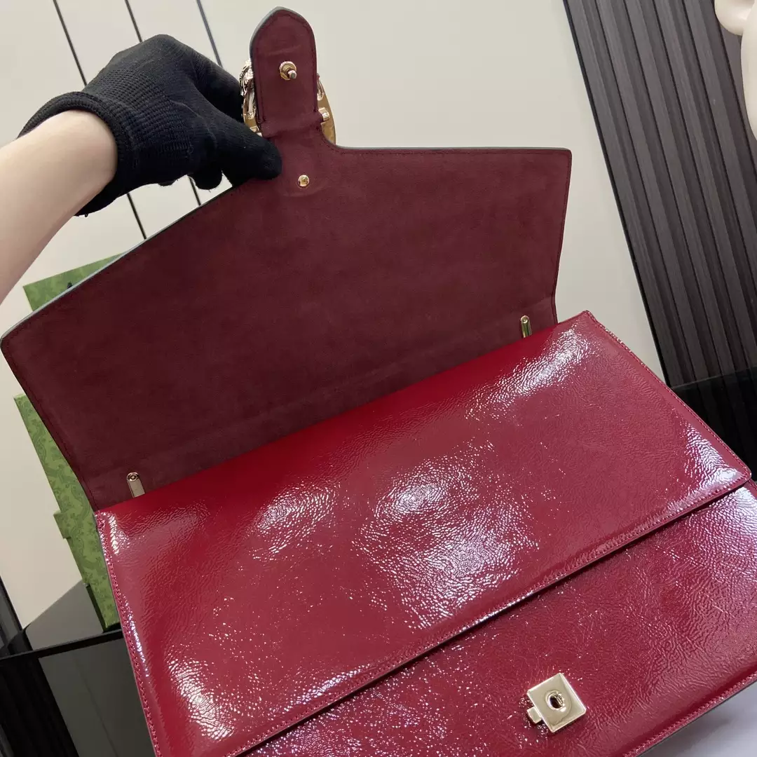 Dionysus Large Shoulder Bag in Rosso Ancora Patent Leather1:1High-quality replica
