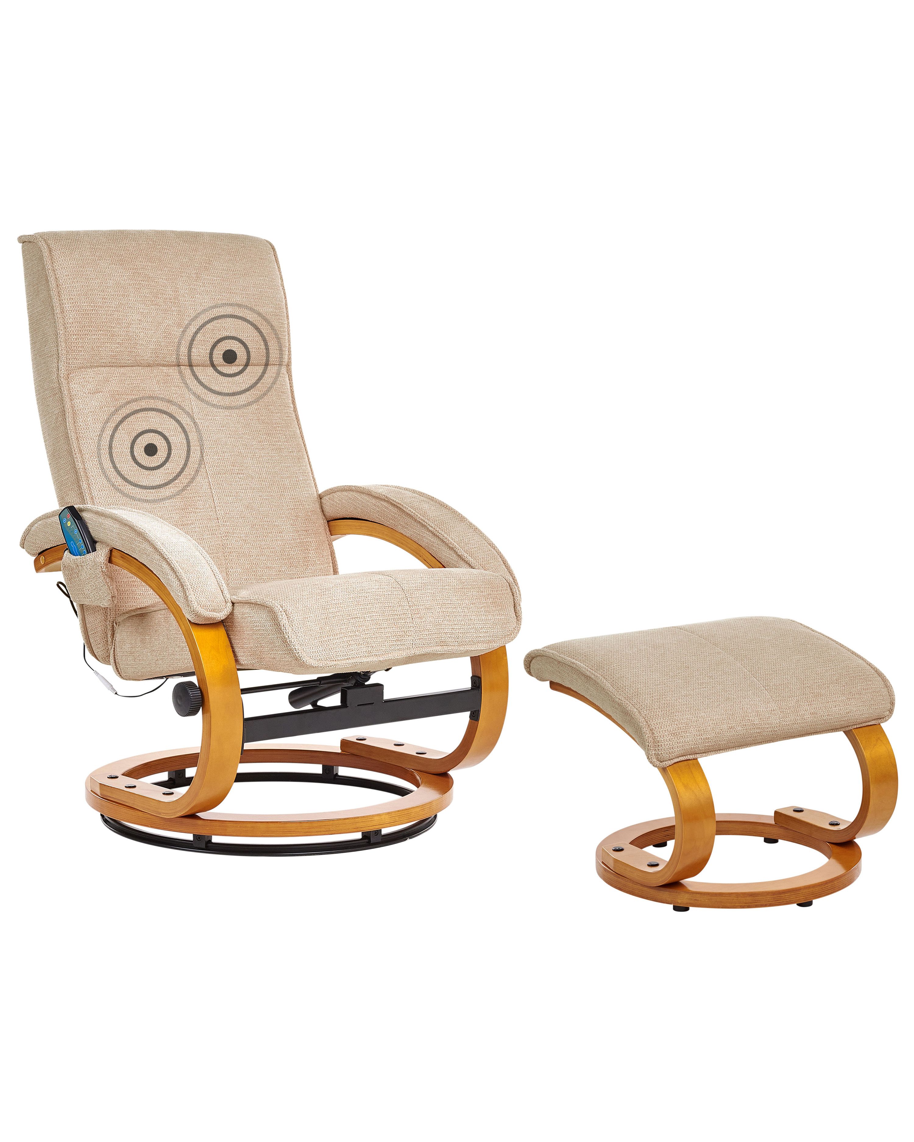 Massage Chair HERO with Footstool Fabric Beige