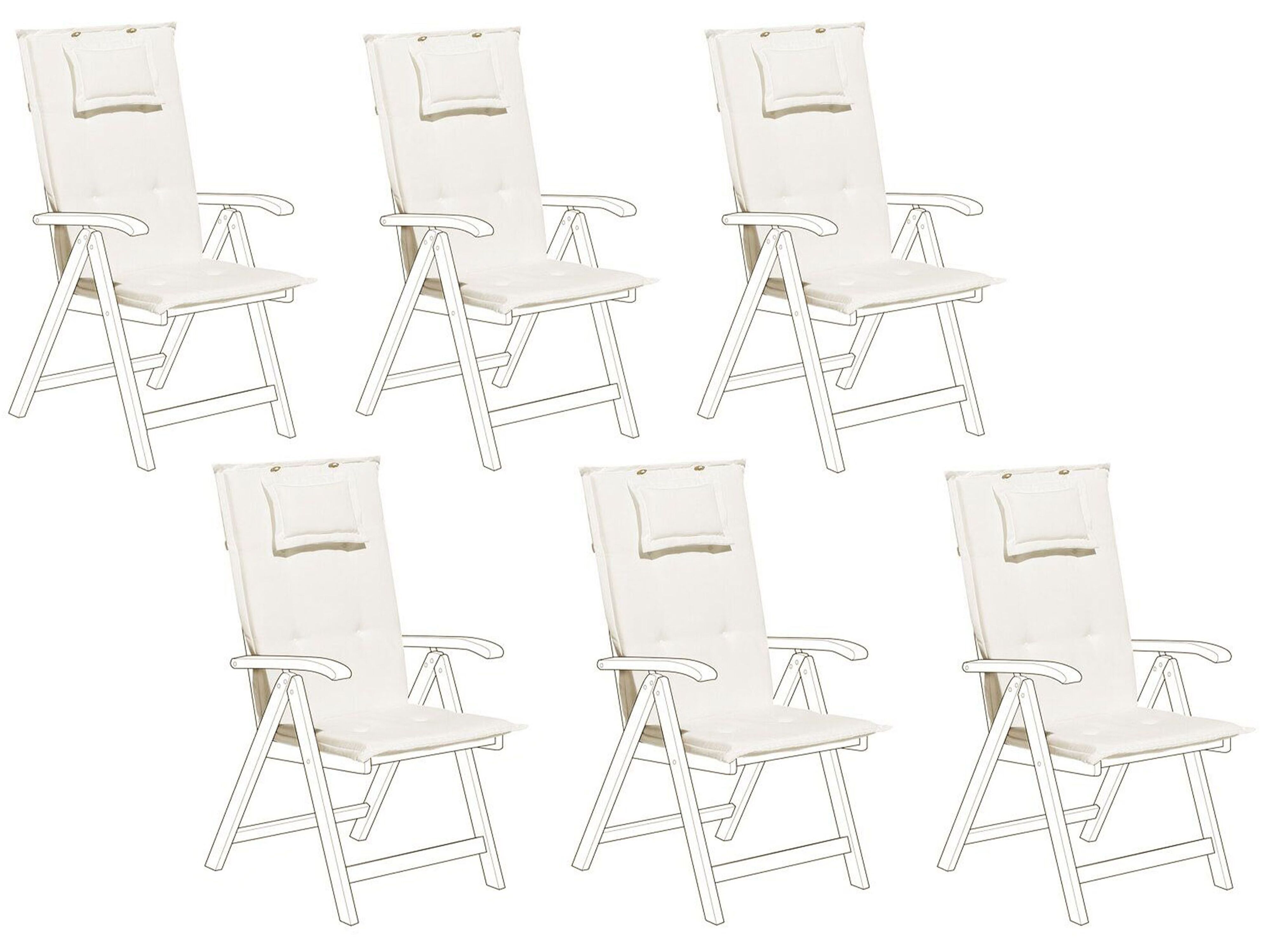 Set of 6 Back/Seat Cushions JAVA/AMANTEA 50 x 70 cm Off-White