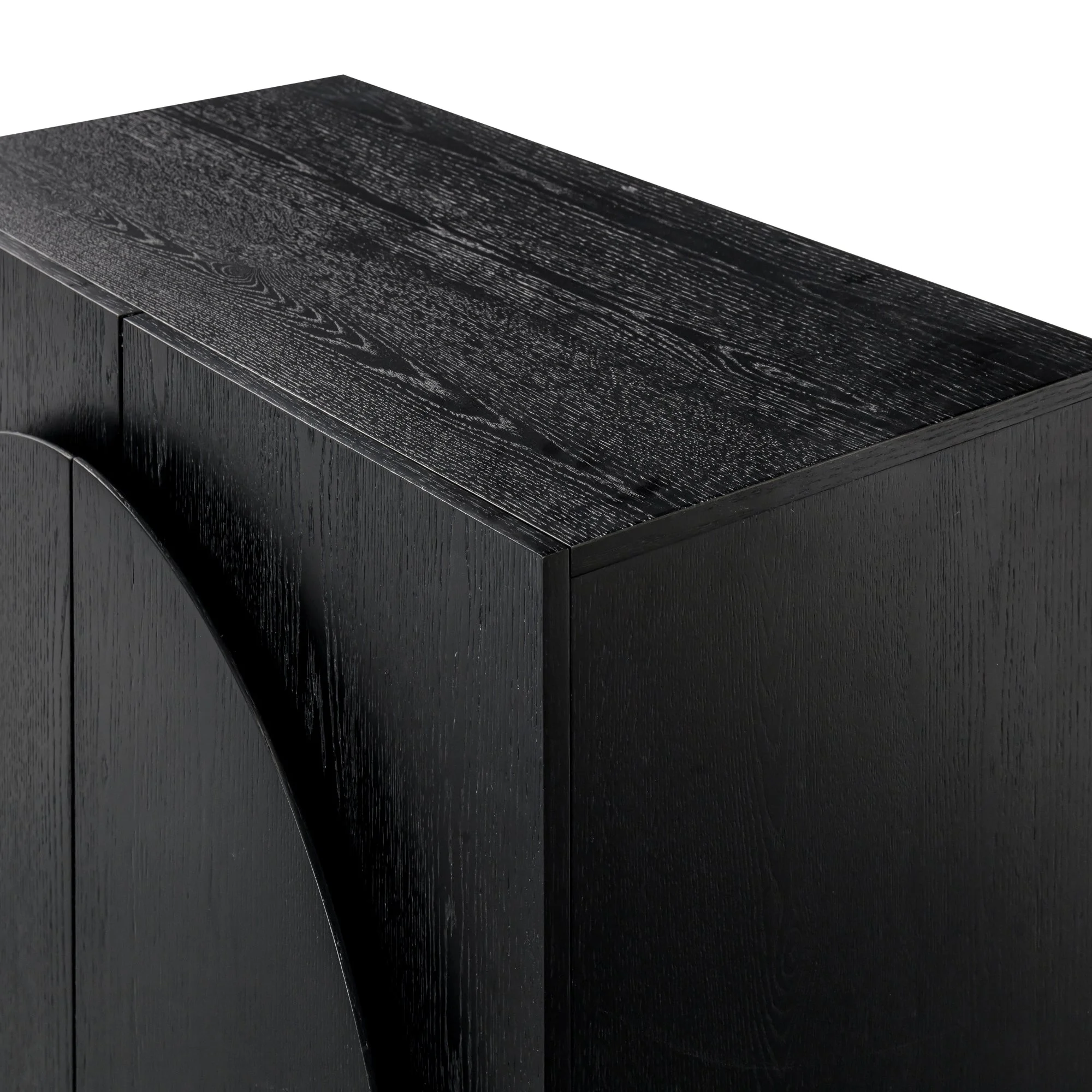 Nathan James Iris Mid-Century Modern Credenza, Black Sideboard Buffet, Living Room Wood Storage Cabinet with Arched Cabinet Doors, Black Credenza Cabinet for Kitchen or Living Room, Black Oak - Image 7