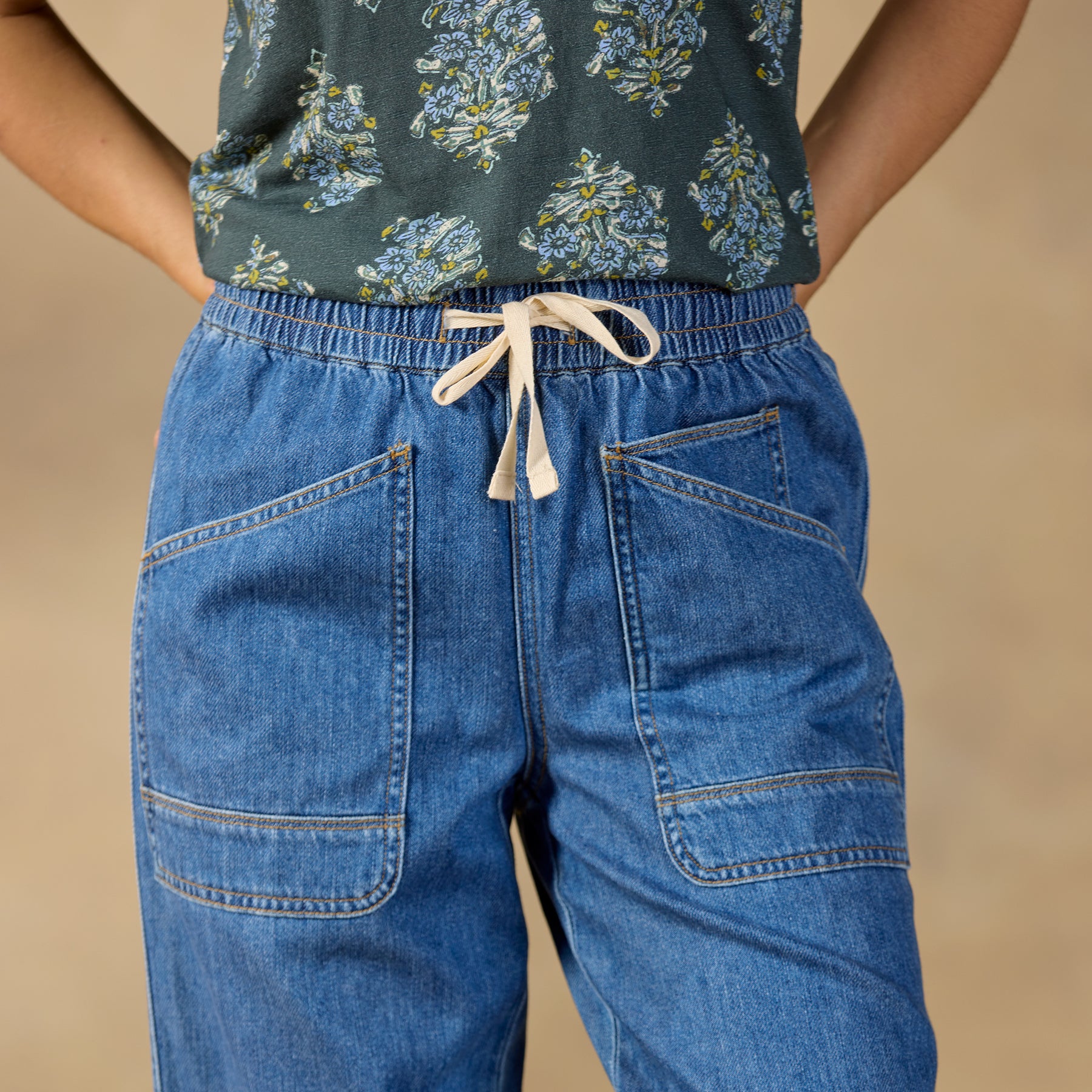 Nyla Denim Joggers - Sundance Clothing