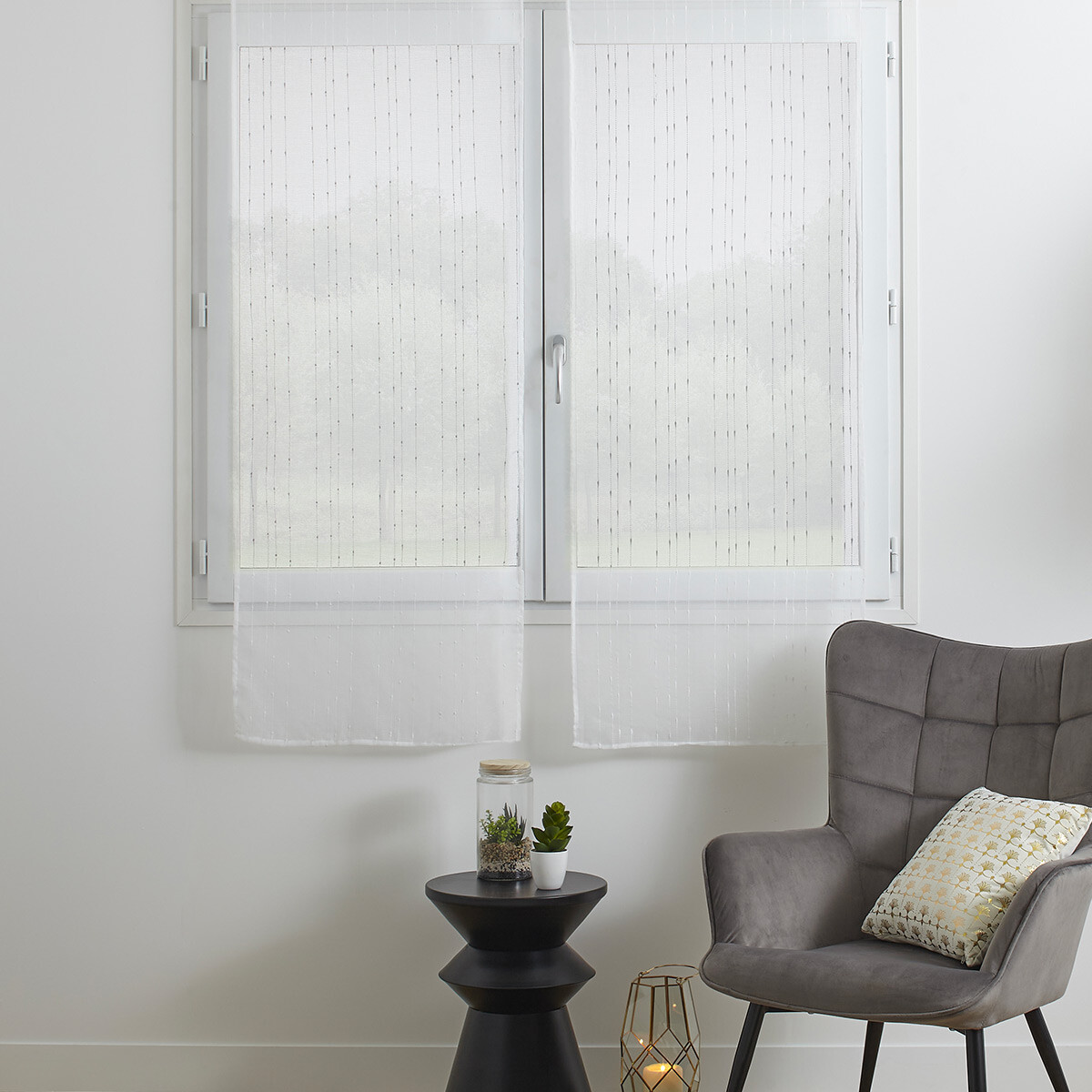 Set of 2 sheer curtain "Anissa" White, 60x160 cm