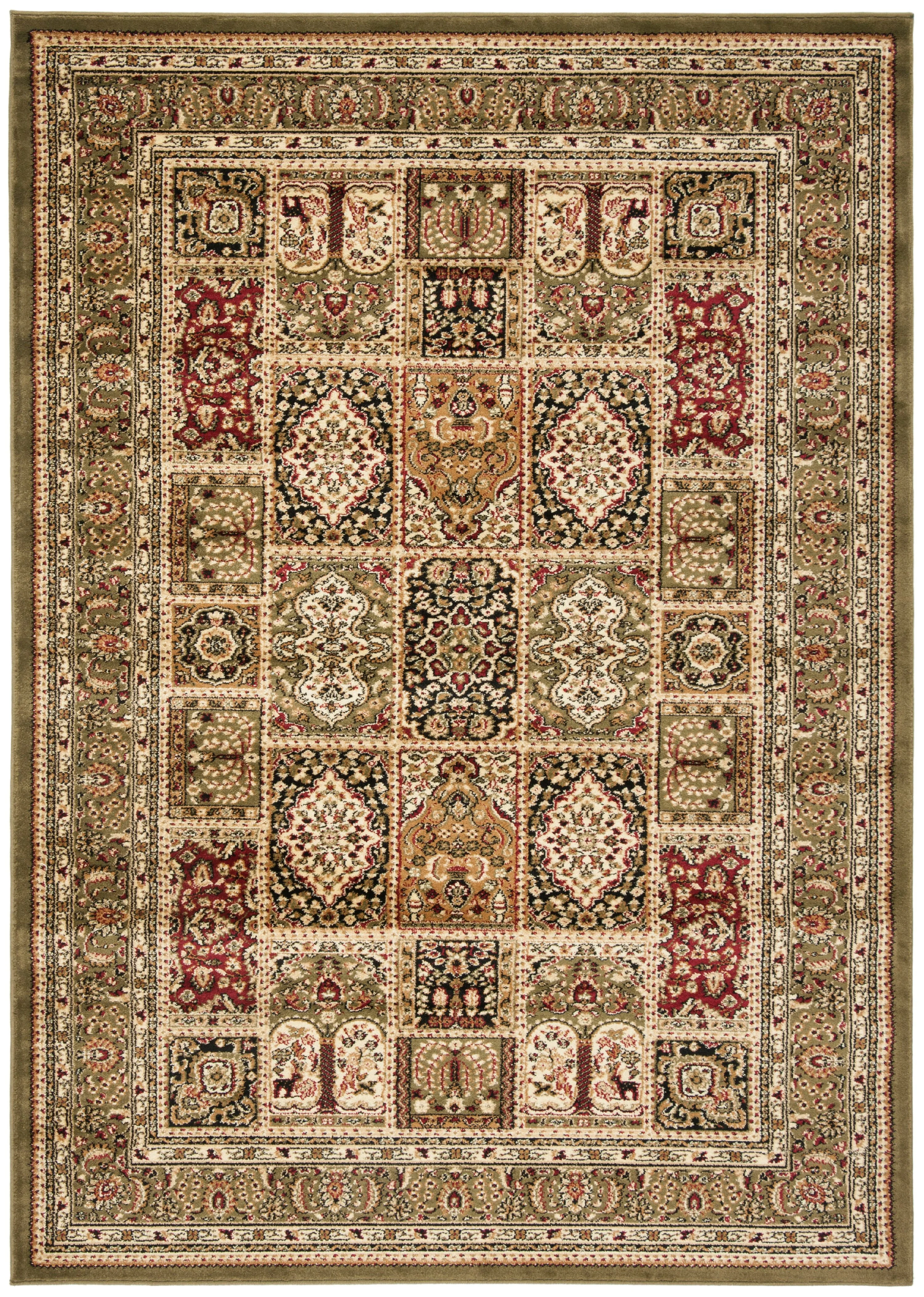 SAFAVIEH Lyndhurst Josephine Traditional Bordered Area Rug, Multi/Green, 9' x 12'