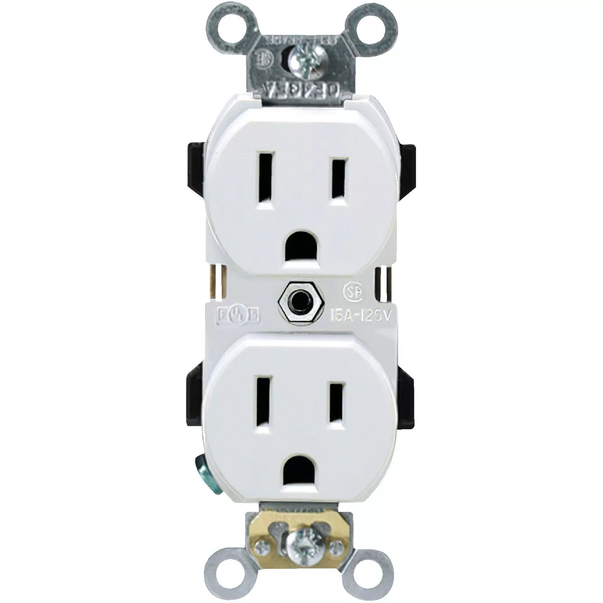 Leviton 15A White Industrial Grade 5-15R Duplex Outlet