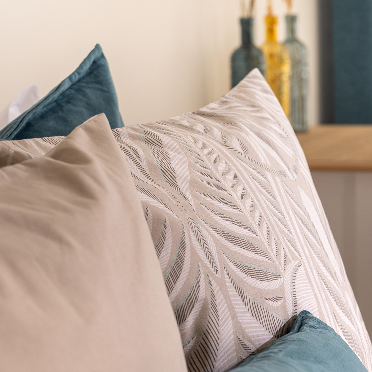 "Nalh" printed bed linen set Beige, 260x240 cm