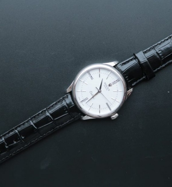 Replica Rolex MK Cellini Time 50509 SS Rome White Dial Leather Strap - Elite Watch Atelier