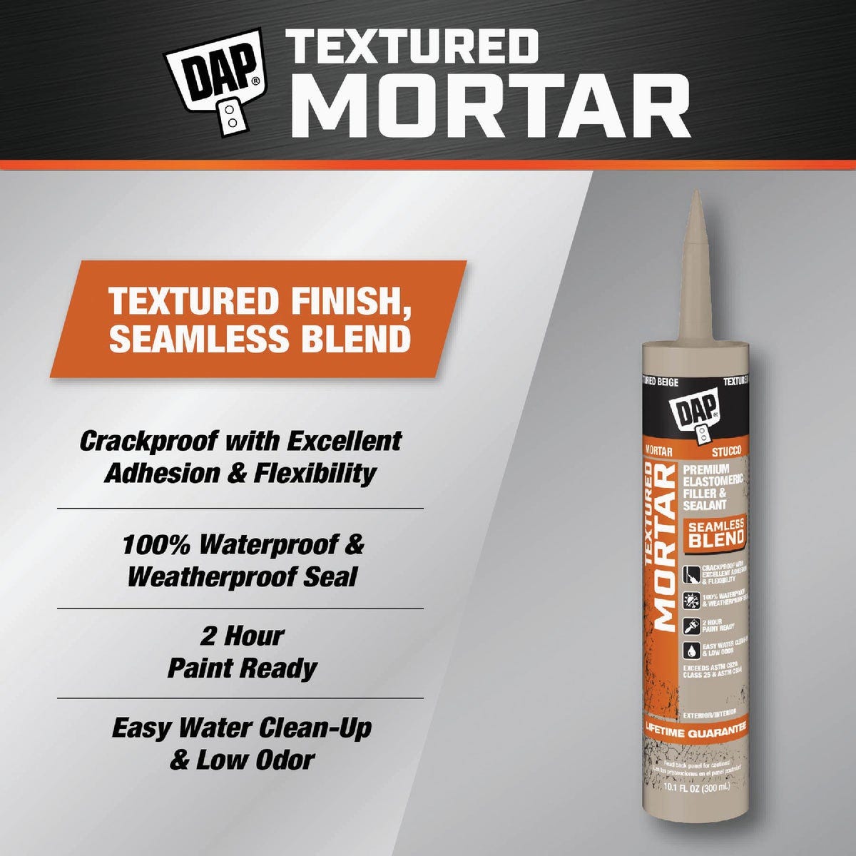 DAP Textured Mortar 10.1 Oz. Beige Premium Elastomeric Filler & Sealant