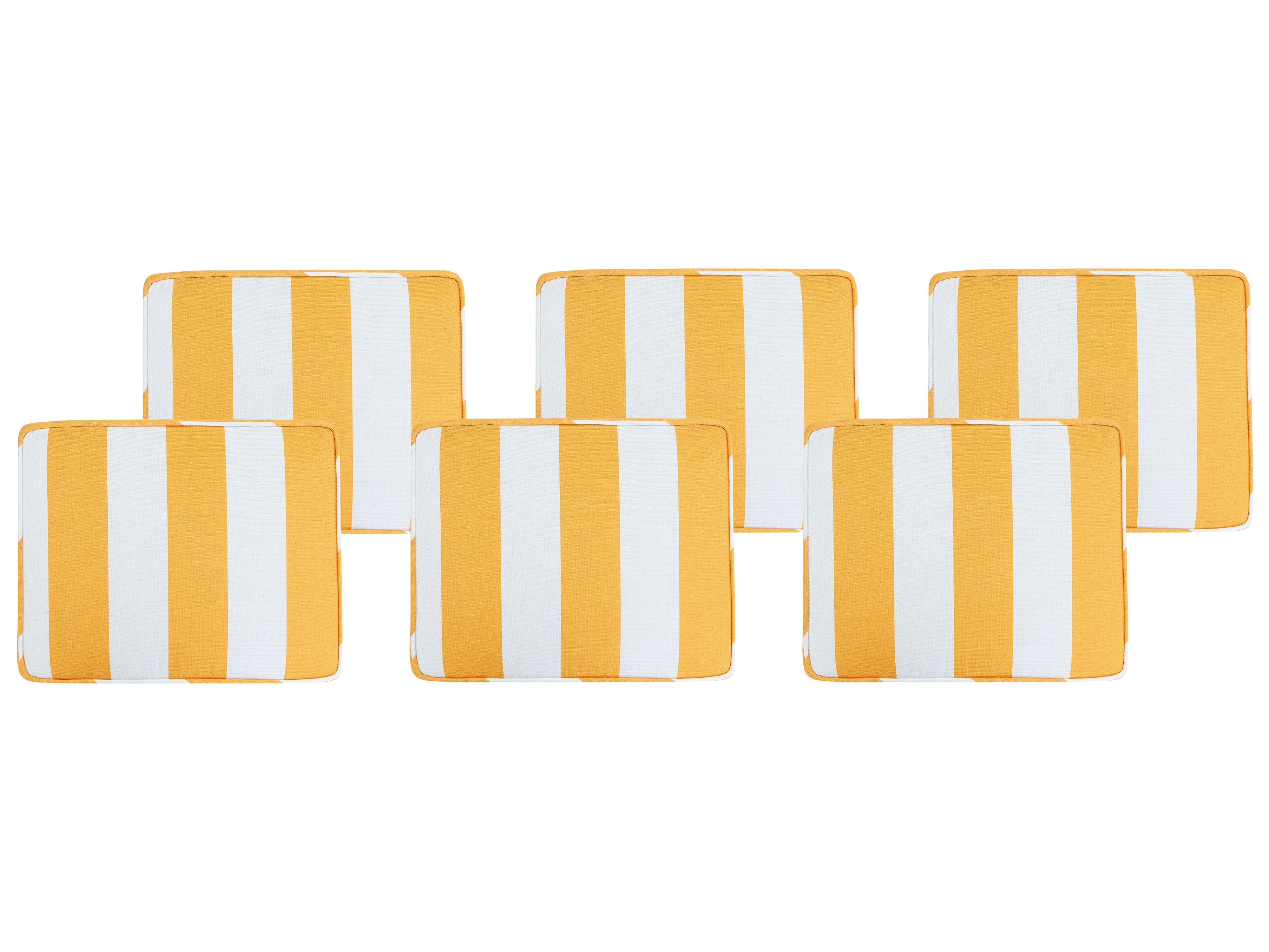 Set of 6 Garden Chair Cushions TOLVE 39 x 31 cm Yellow