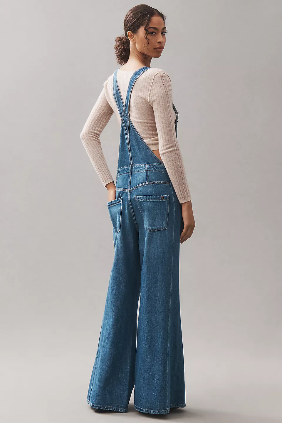 Denim Flare Overalls