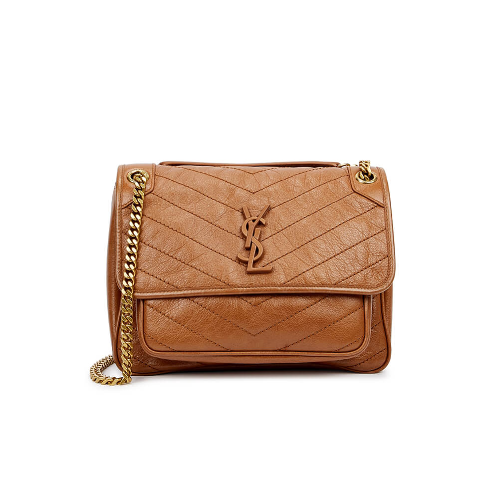 YSL Bag Wallet On Chain Margo In Shiny Calfskin1:1High-quality replica