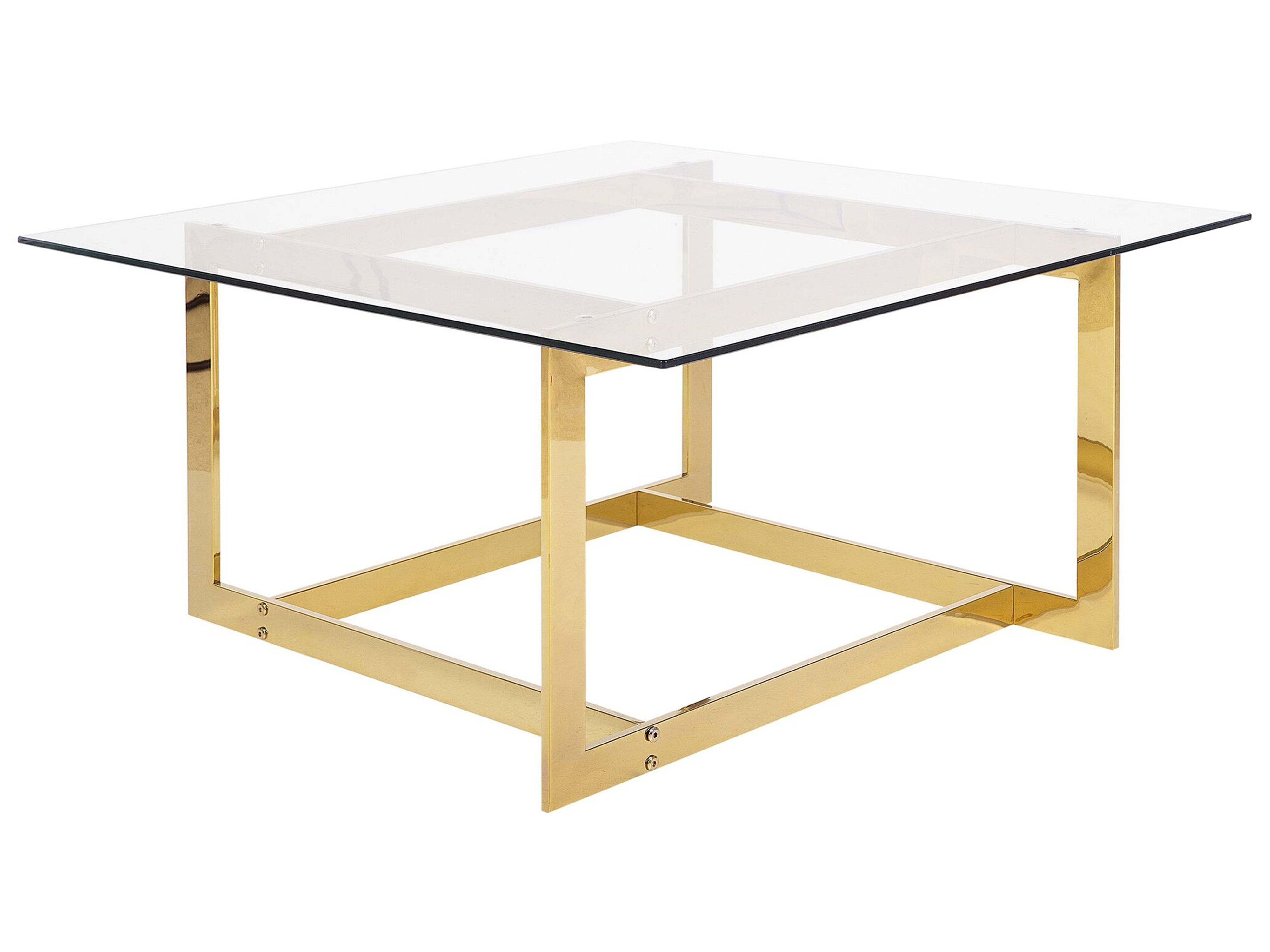 Coffee Table CRYSTAL Tempered Glass Gold