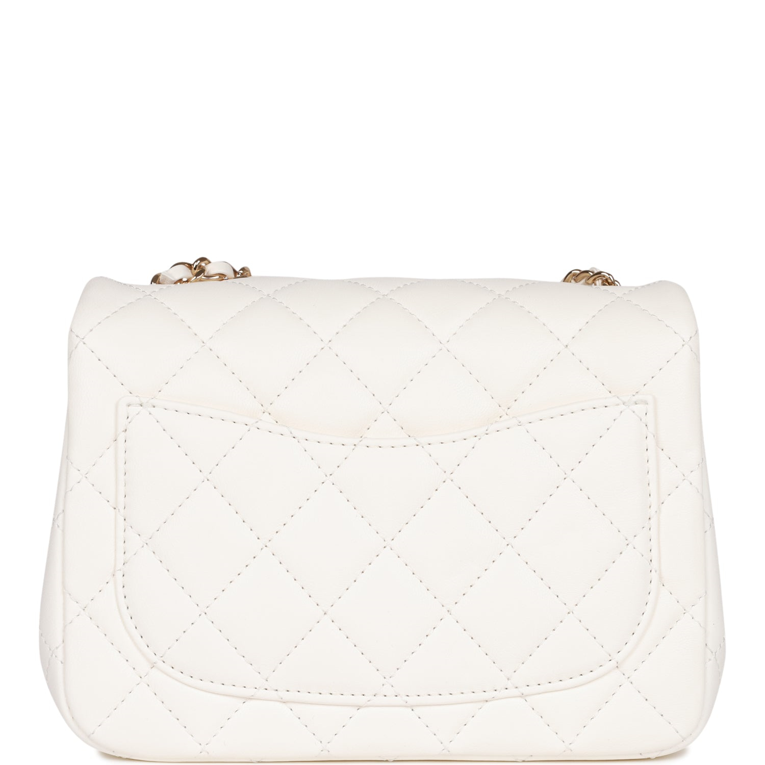 Chanel Classic Flag Bag Pearl Crush Mini Square Flap Bag White   Light Gold Hardware1:1High-quality replica