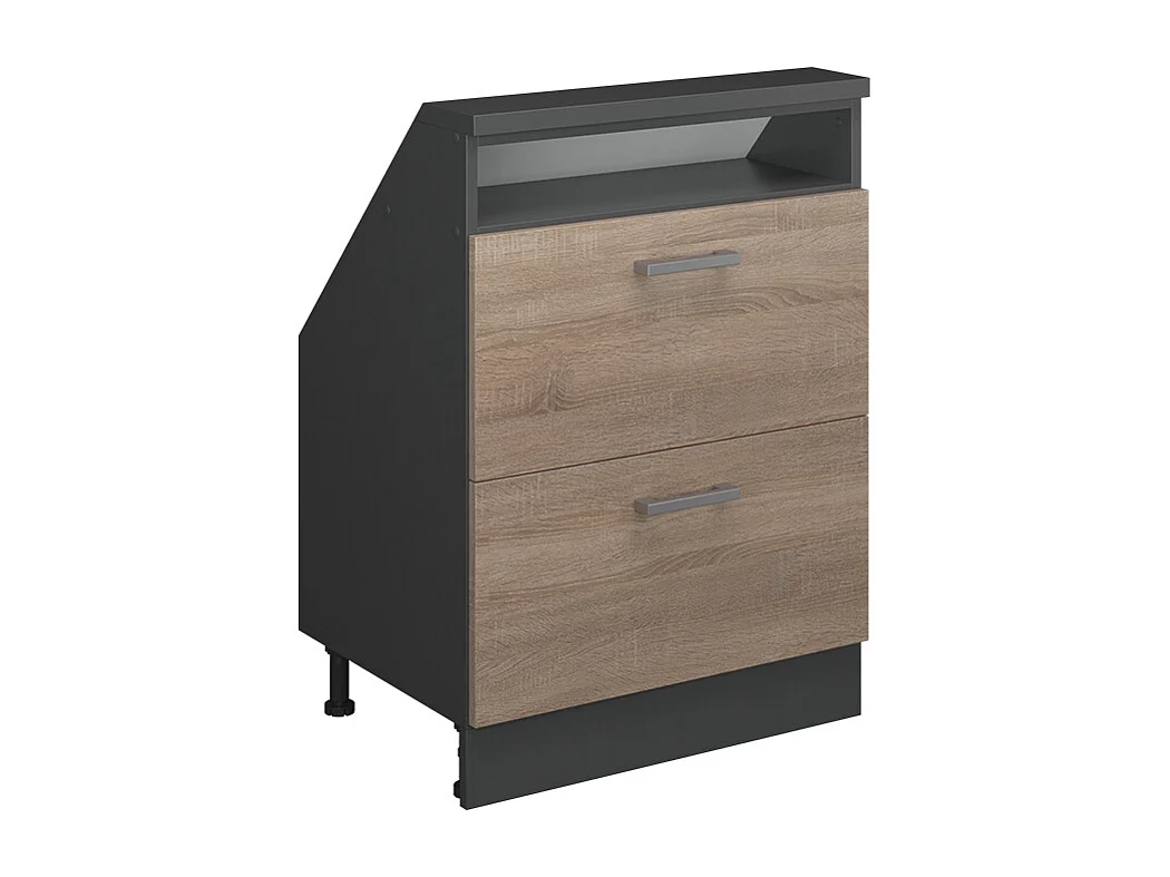 Meuble de rangement sous pente sonoma/anthracite 60x46x81.6 rion
