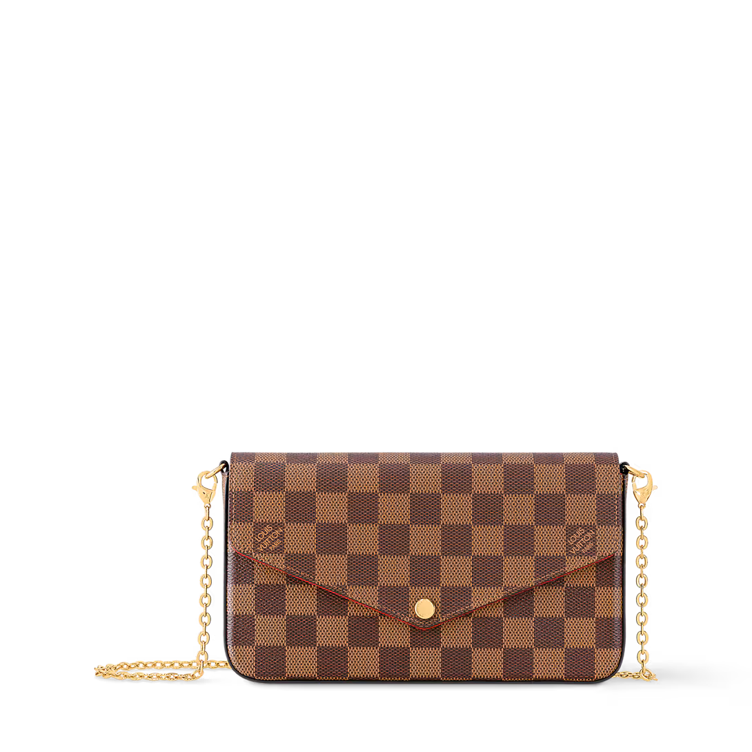 Louis Vuitton Pochette Félicie Damier Ebene Canvas – Versatile Crossbody Chain Wallet - COZYMIZE