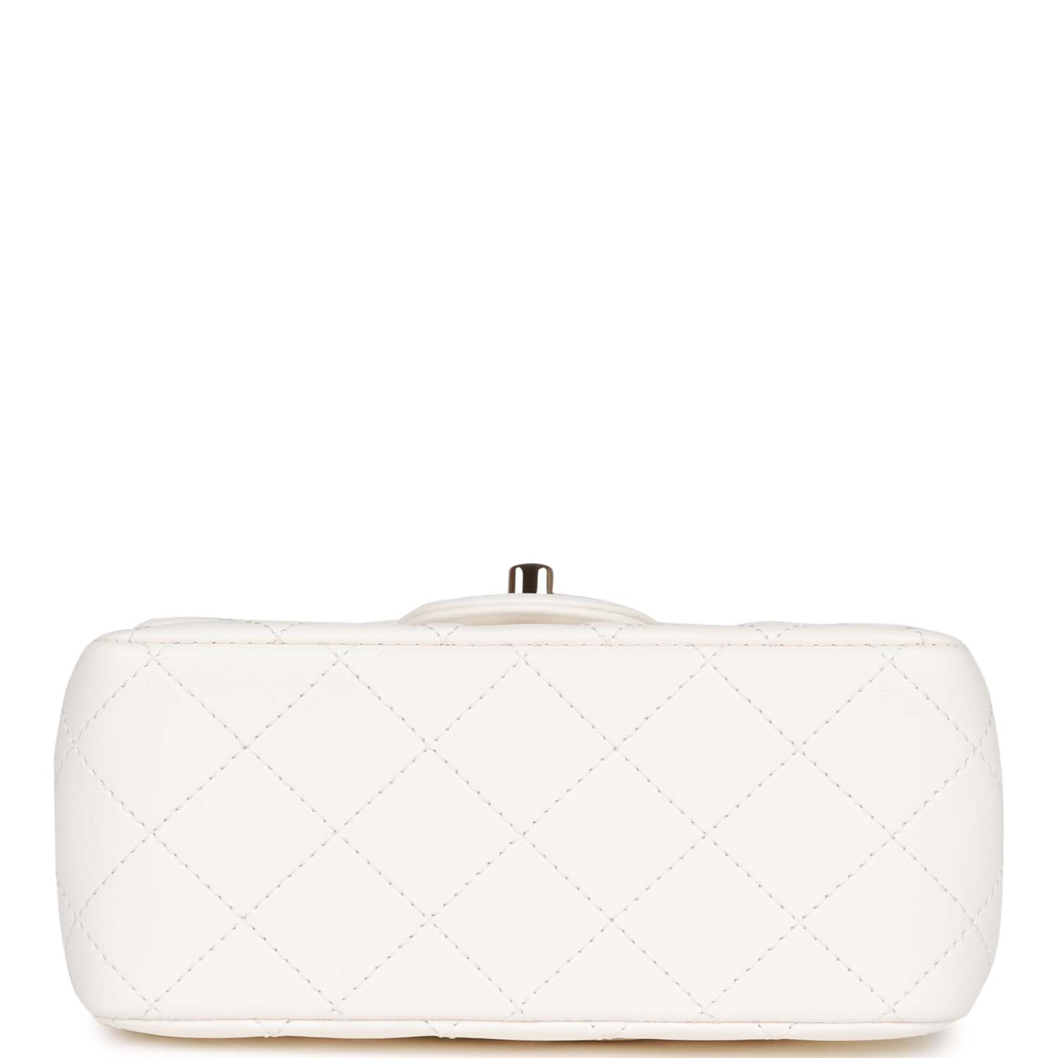 Chanel Classic Flag Bag Pearl Crush Mini Square Flap Bag White   Light Gold Hardware1:1High-quality replica