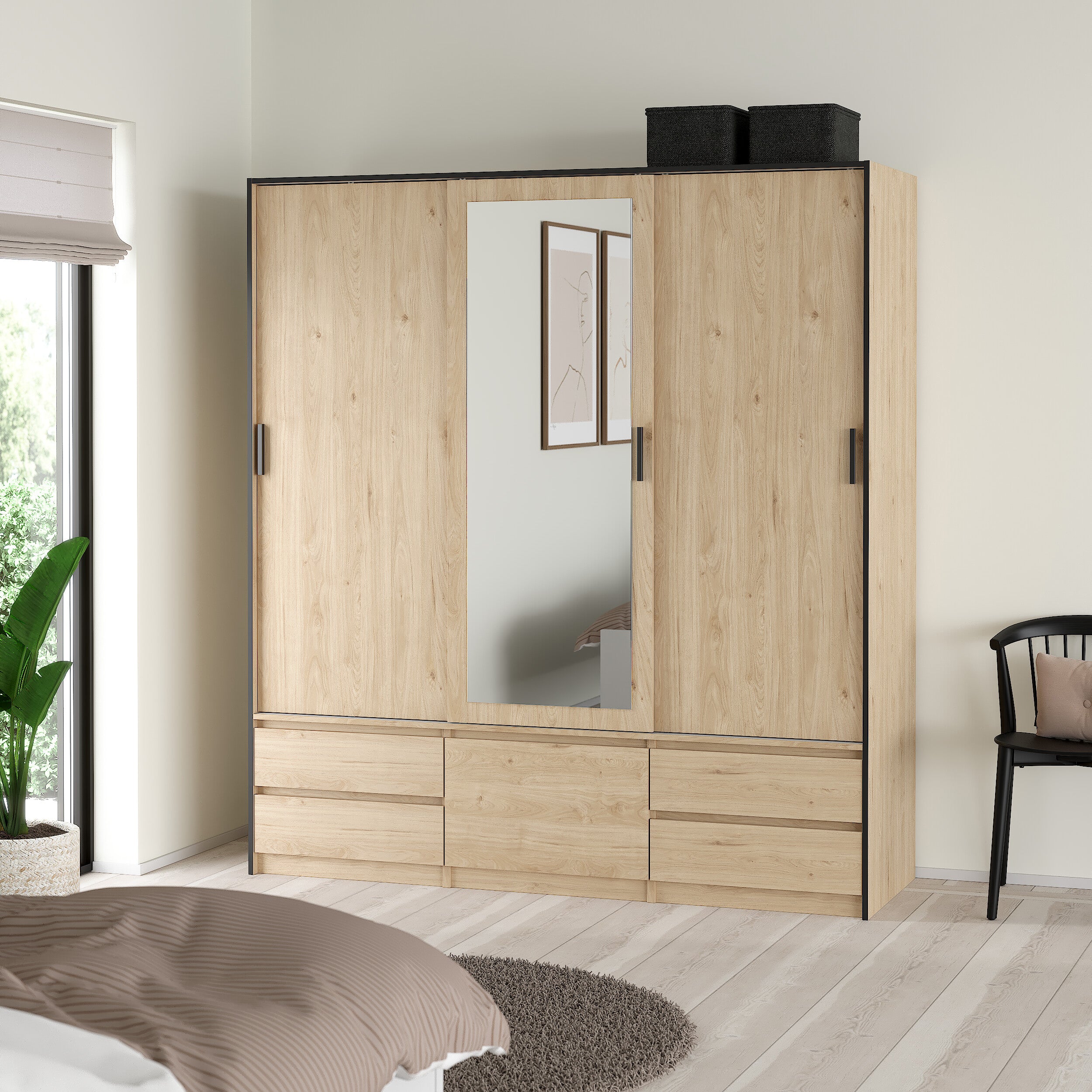Blokker basic Slim Kledingkast - B 181,4 - Eiken