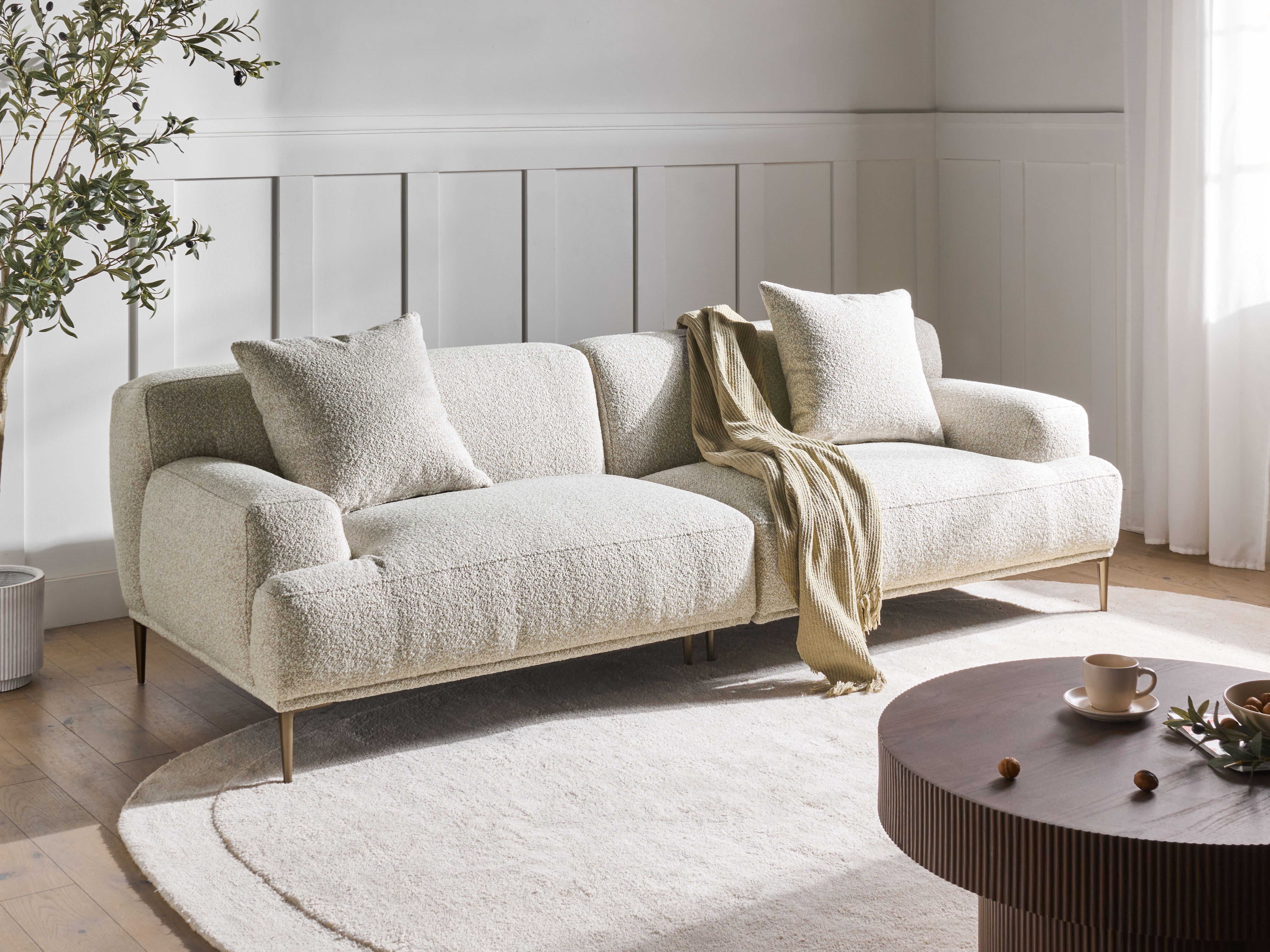 Sofa 3 Seater MATILA Boucle Off-White