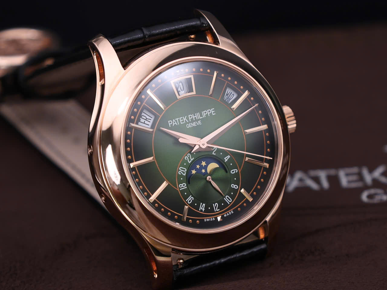 Patek Philippe 5205R Green Dial Replica Watch 18K Gold Wapped Custom 40mm - Top club