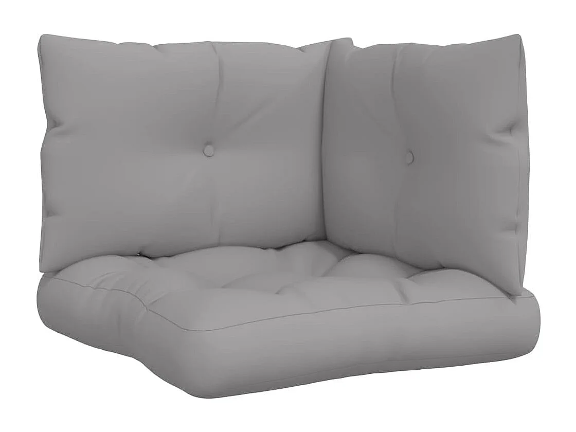 Coussins de palette lot de 3 gris tissu
