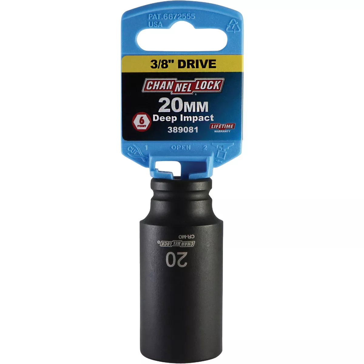 Channellock 3/8 In. Drive 20 mm 6-Point Deep Metric Impact Socket