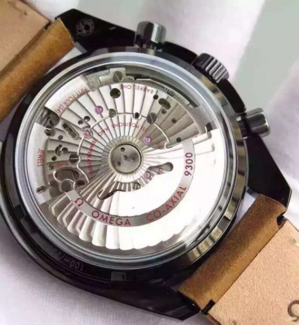 Replica Omega Speedmaster Moonwatch PVD Chrono Vintage Black Asso/Rubber Strap A9300 - Top club