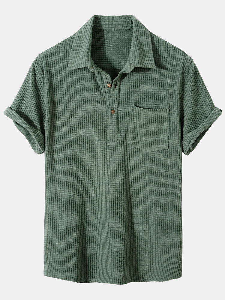 Waffle Polo Shirt & Waffle Shorts