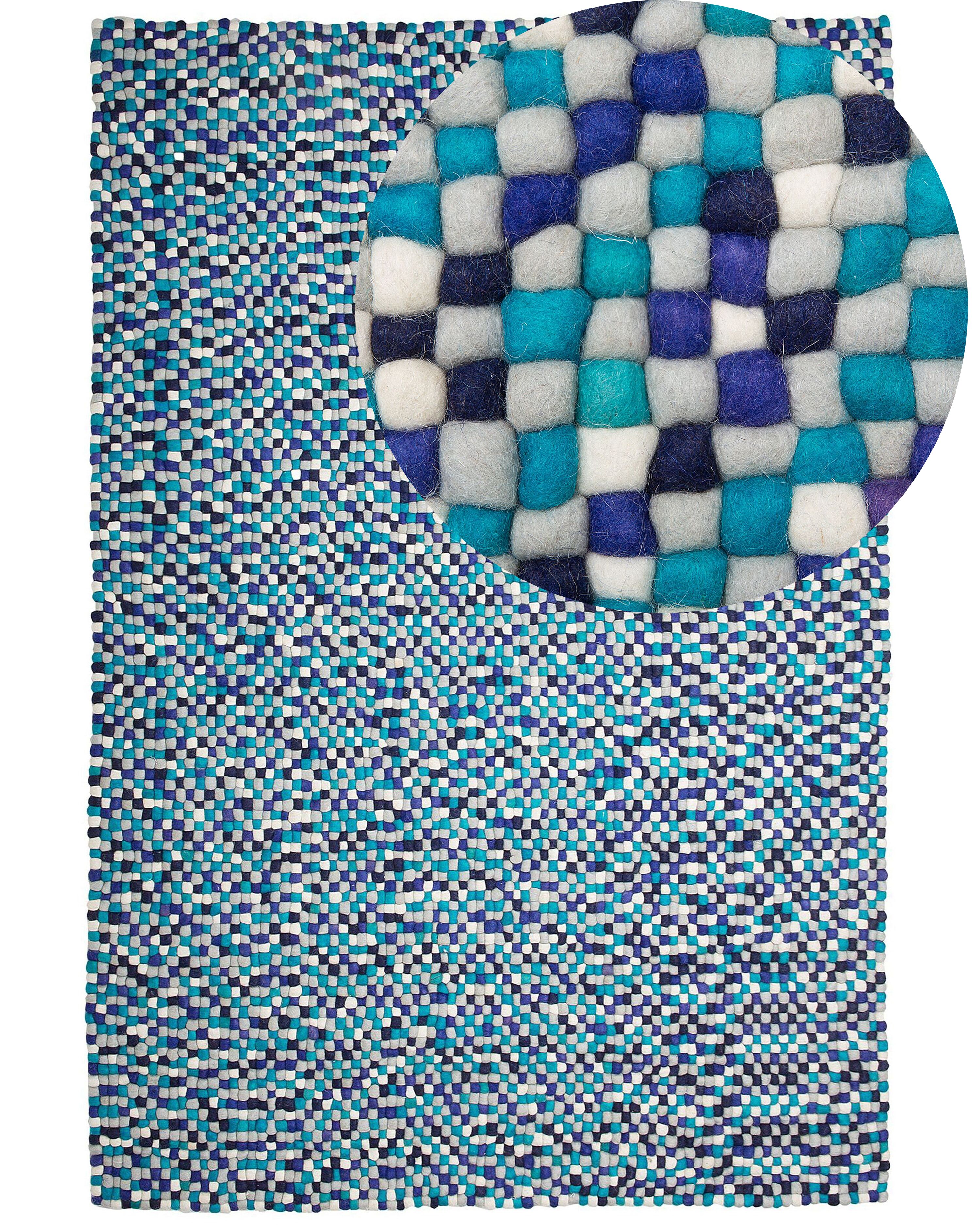 Rug AMDO Navy Blue 160 x 230 cm Wool