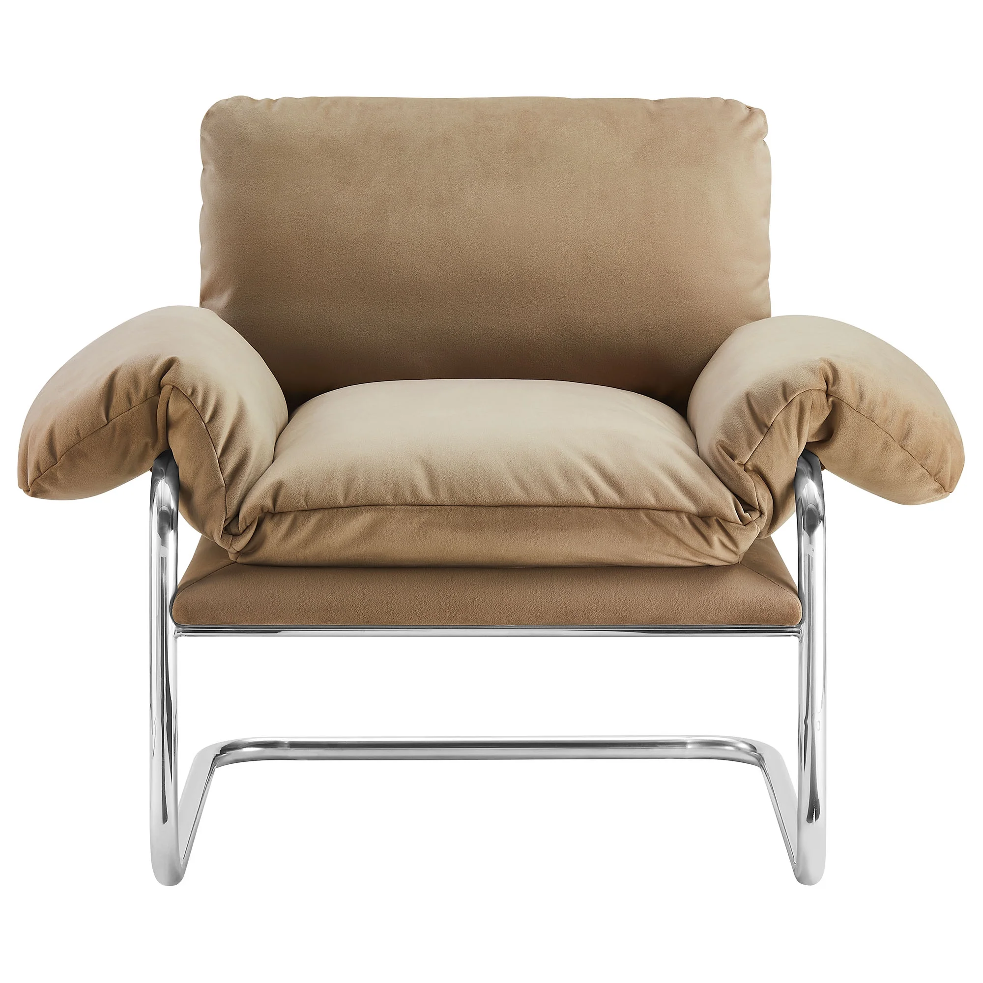 Accent Chair, Brown, Velvet, Living Room Lounge Cafe Lobby Hospitality Restaurant, Modern Contemporary, HB37765 - Image 8