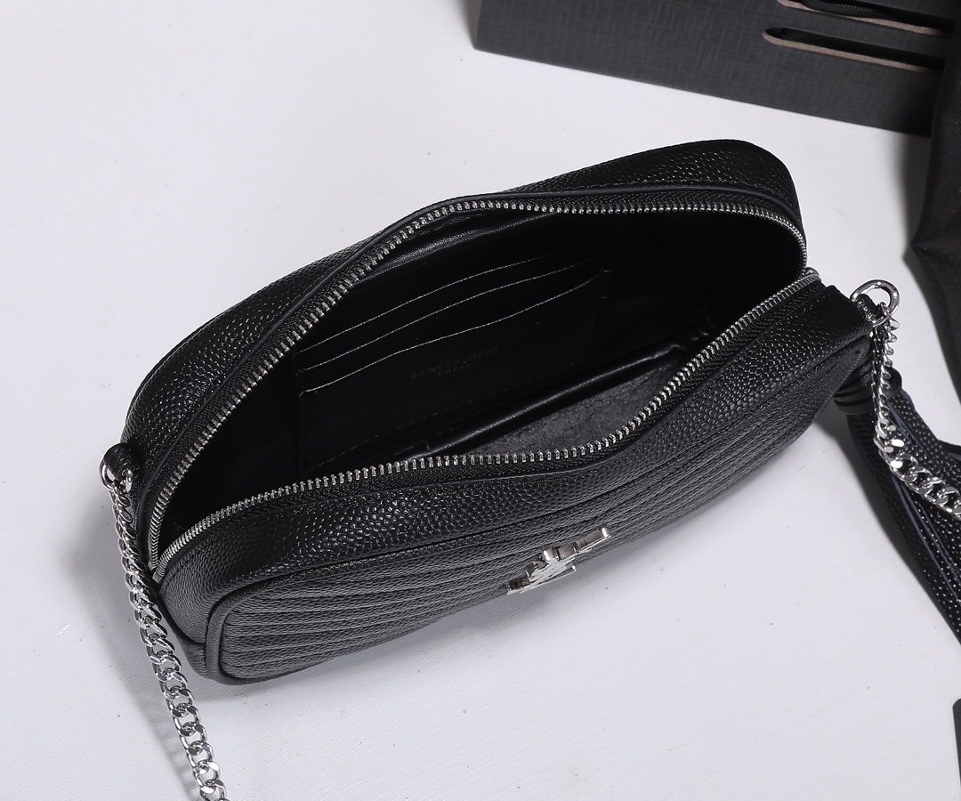 Replica Ysl Lou Mini Bag Black/Silver Hardware1:1High-quality replica