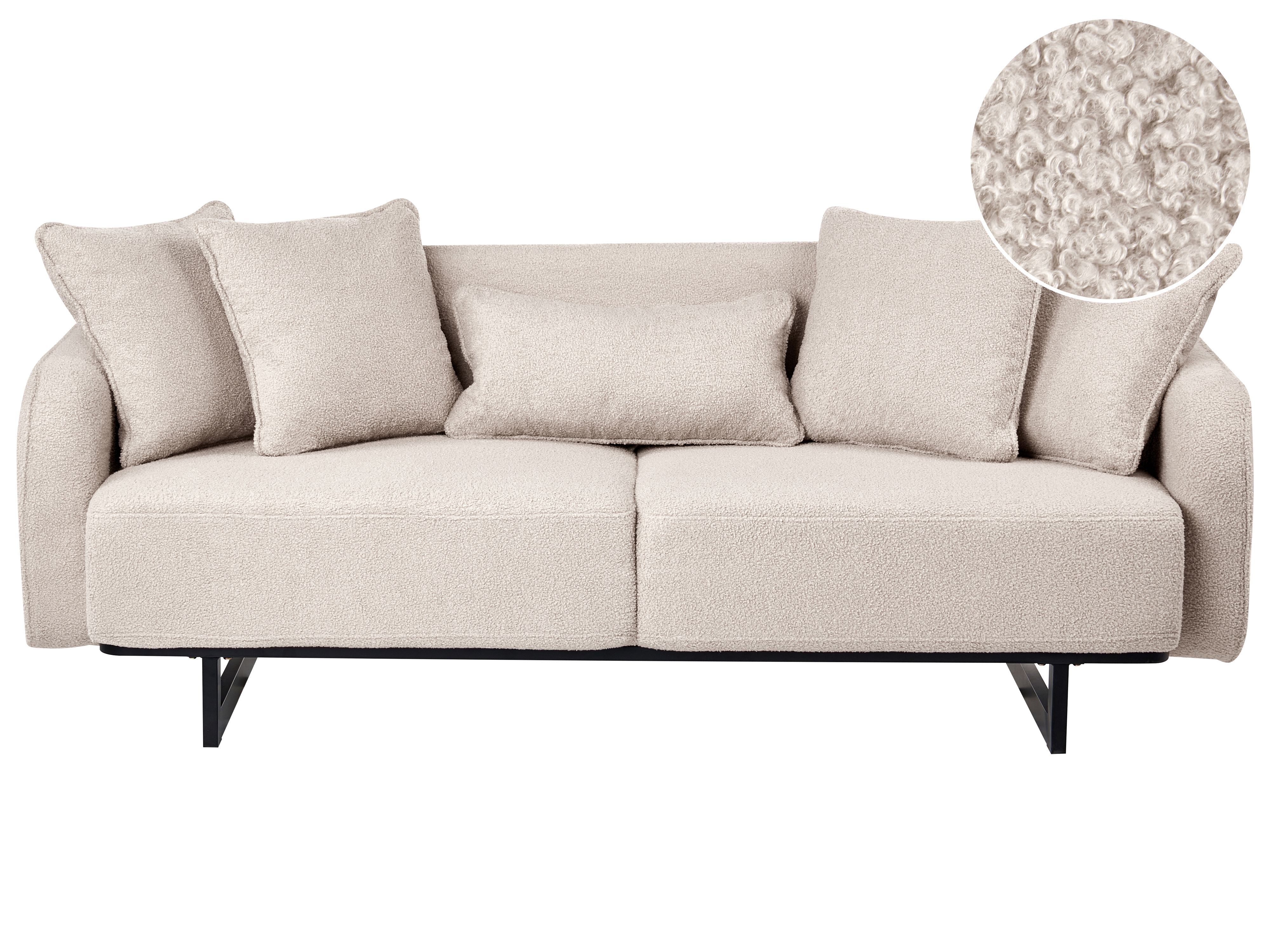 Sofa 3 Seater SVANEK Boucle Beige