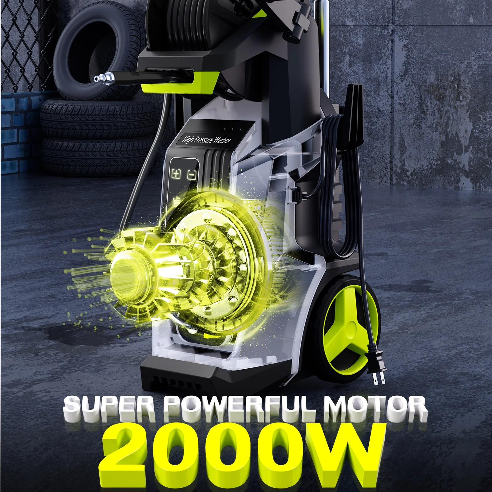 SUGIFT Electric Pressure Washer 4500PSI-Max 3.2GPM with Touch Screen Adjustable Pressure and 5 Nozzles Power Washer Cleaning for Patio,Blue - Image 12
