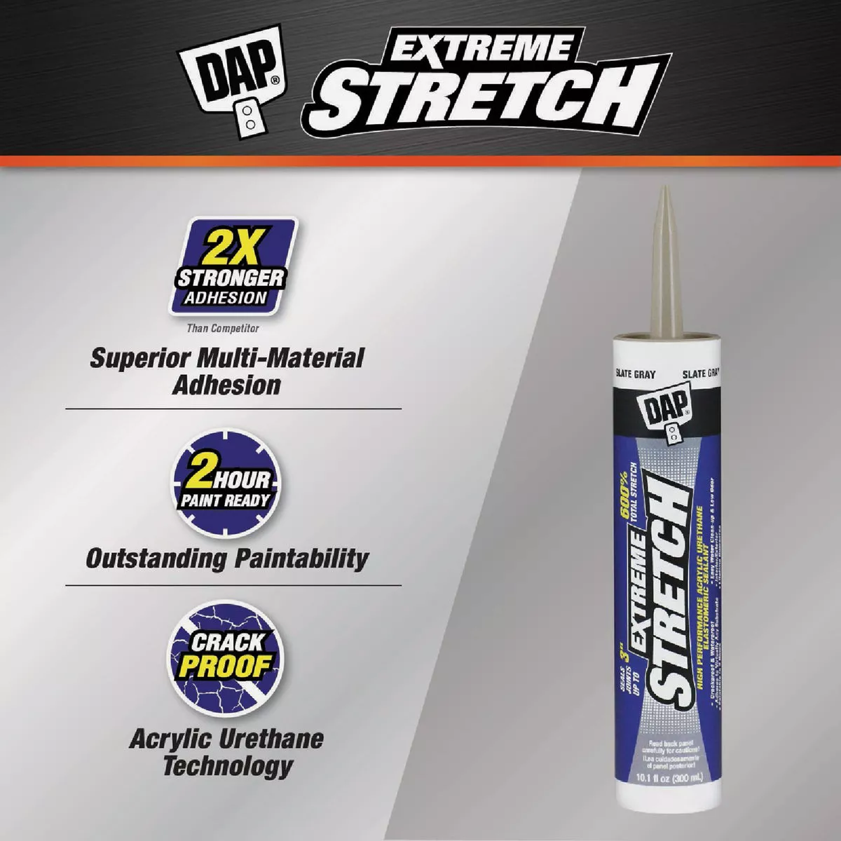 Dap Extreme Stretch 10.1 Oz. Slate Gray Acrylic Urethane Premium Elastomeric Sealant