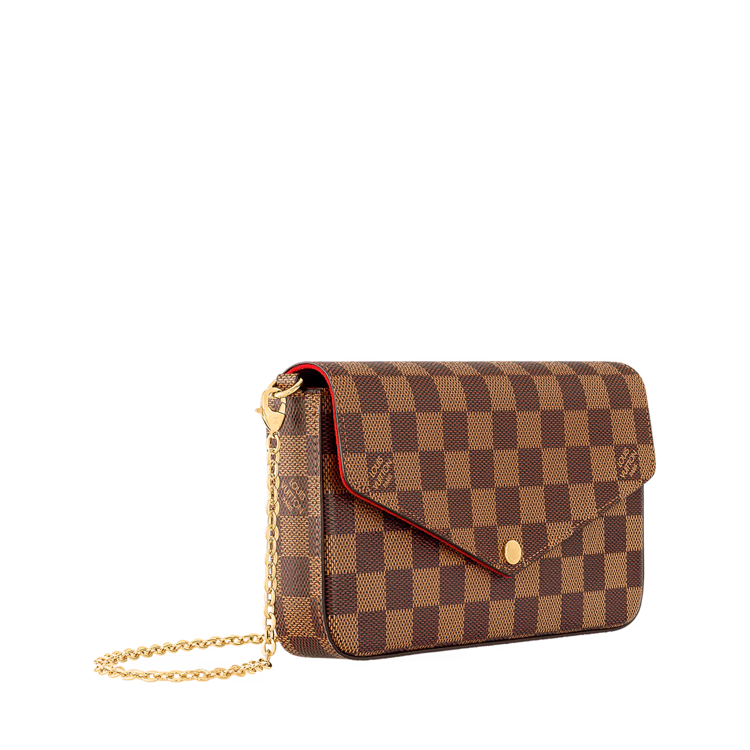 Louis Vuitton Pochette Félicie Damier Ebene Canvas – Versatile Crossbody Chain Wallet - COZYMIZE