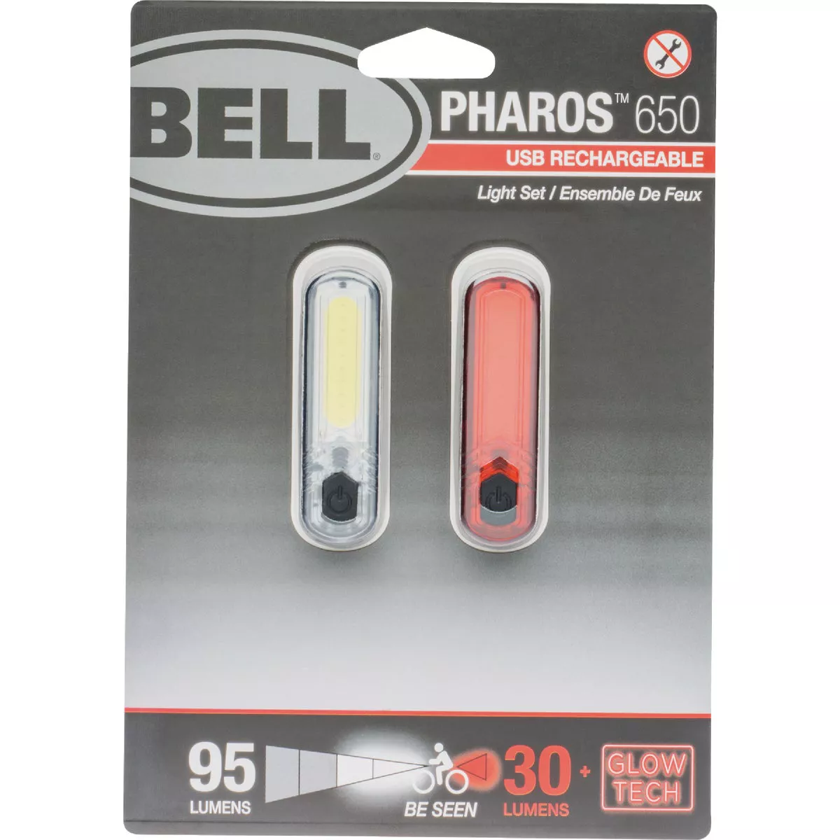 Pharos 650 LED USB Rechargeable Bicycle Light Set