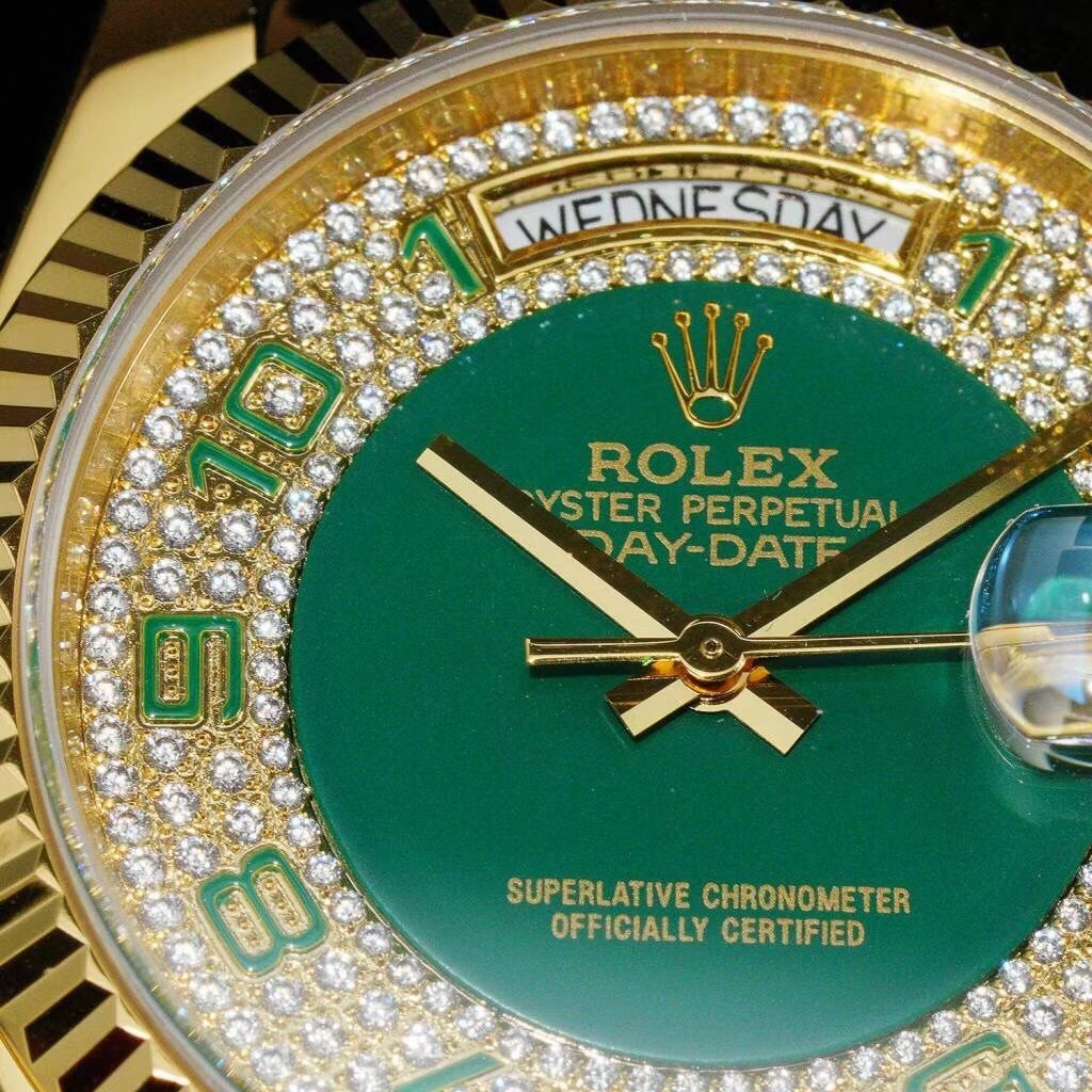 ROLEX day-date 36mm-green enameled starry sky(1:1 replica) - Elite Watch Atelier