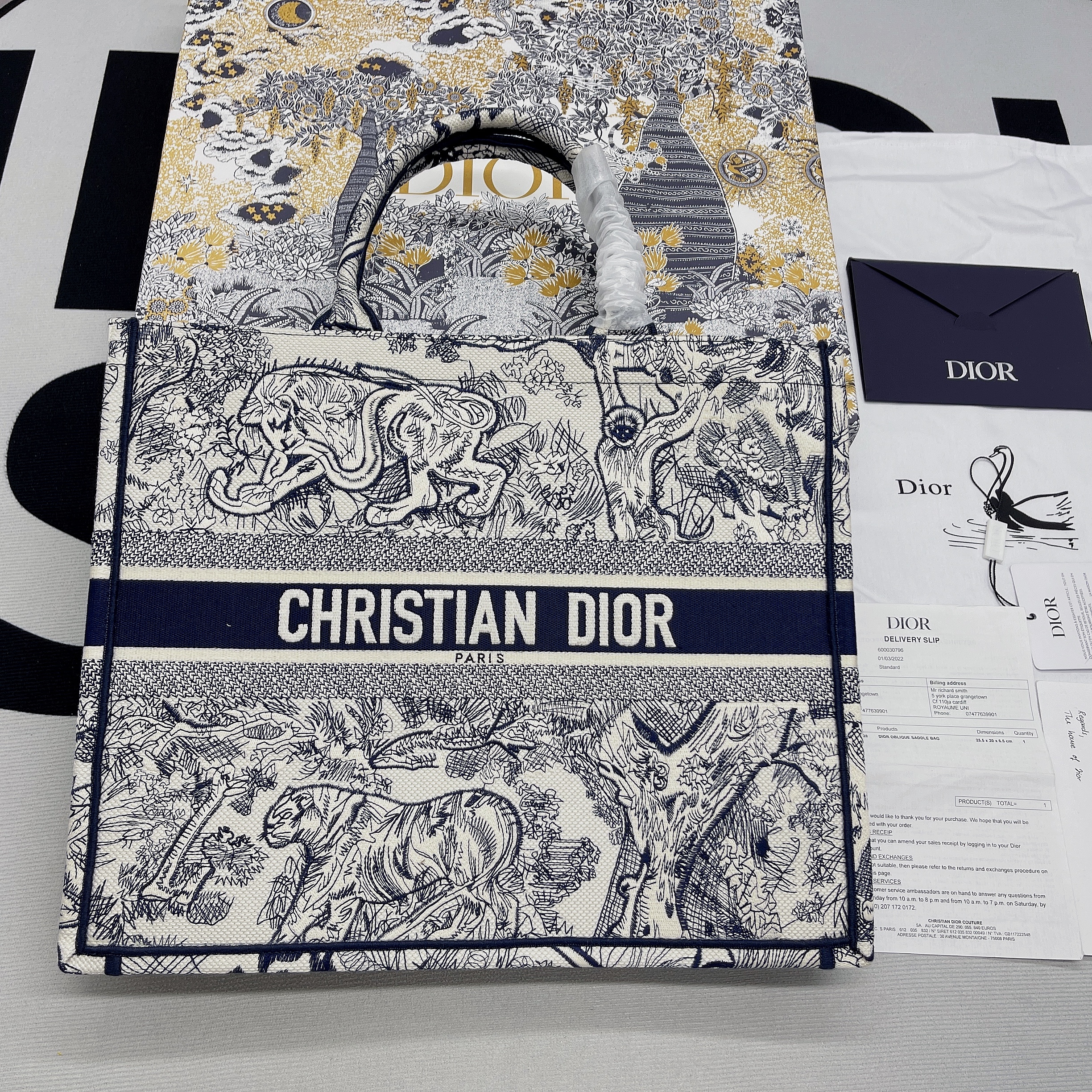 Christian Dior Large Dior Book Tote Blue Multicolor, For Women, Women’s Handbags 16.5in/42cm CD1:1High-quality replica