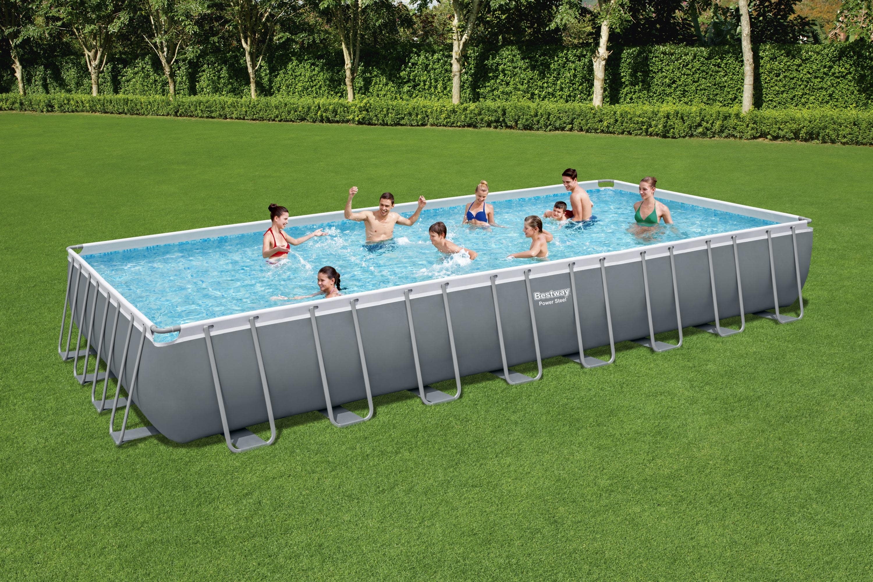 Bestway Power Steel 31'4" x 16' x 52" Rectangular Above Ground Pool Set - Image 2