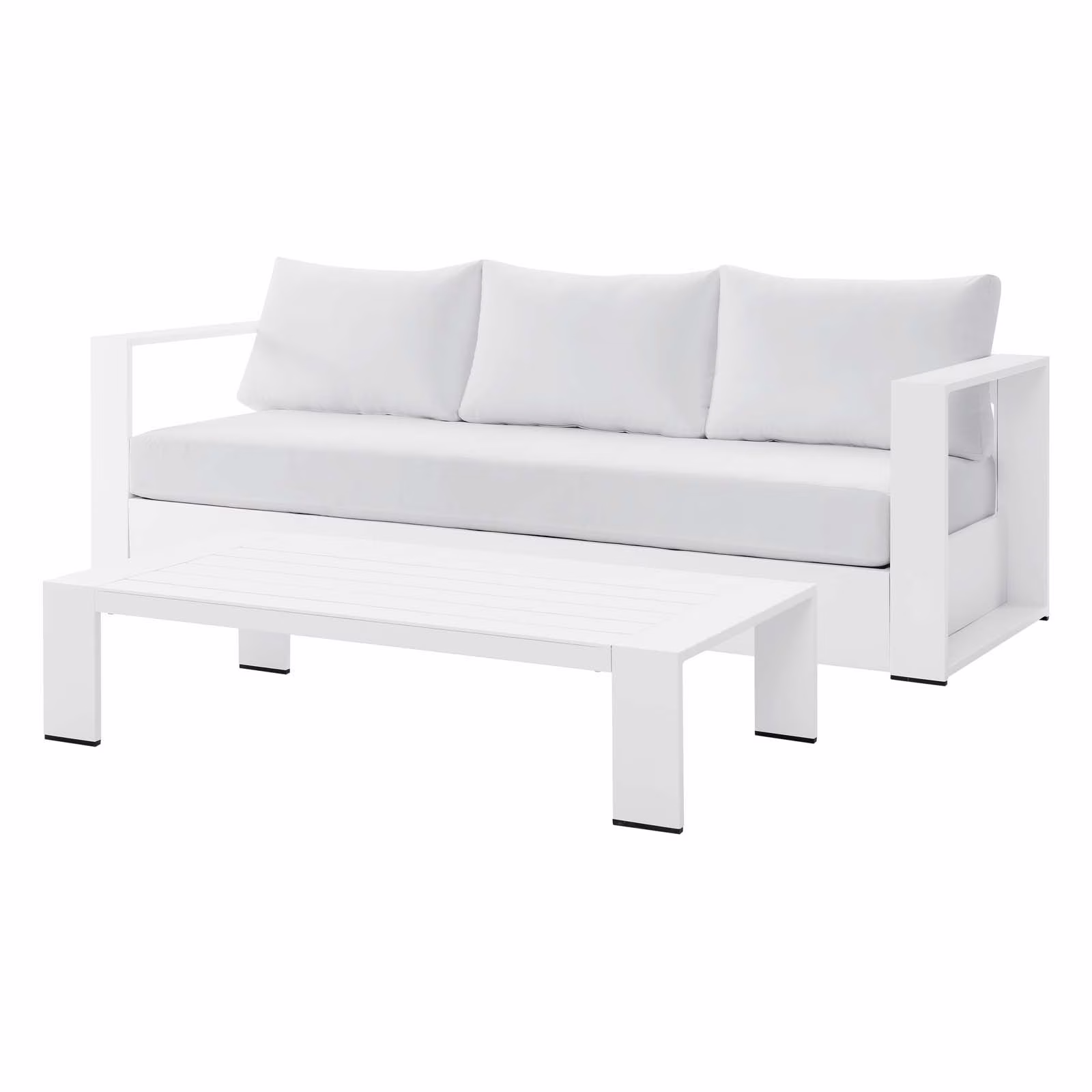 Lounge Sofa Table Set, Grey Gray, Aluminum, Metal, Fabric, Modern Contemporary, Outdoor Patio Balcony Cafe Bistro Garden Furniture Hotel Hospitality - Image 11