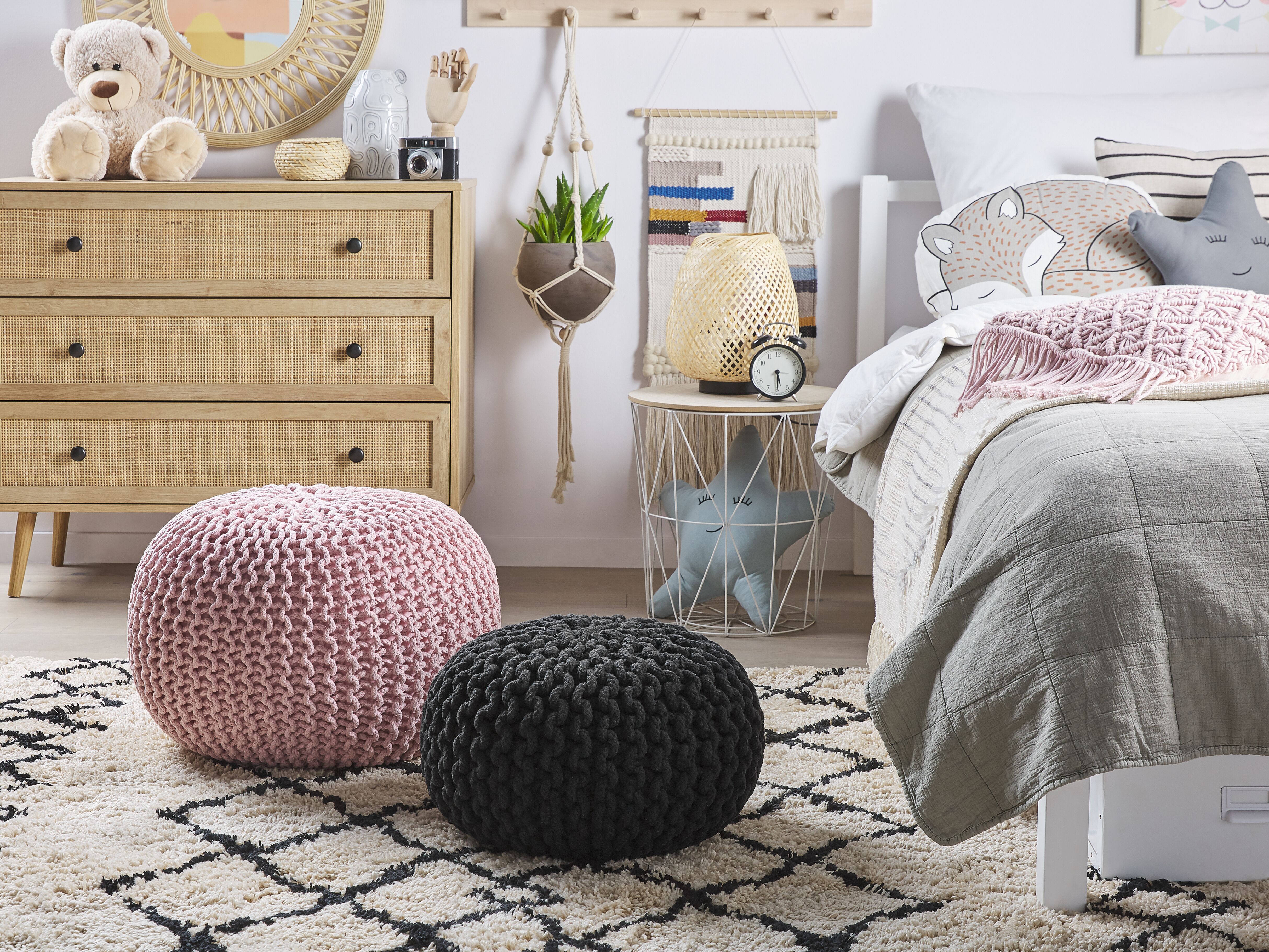 Pouffe CONRAD Cotton Black