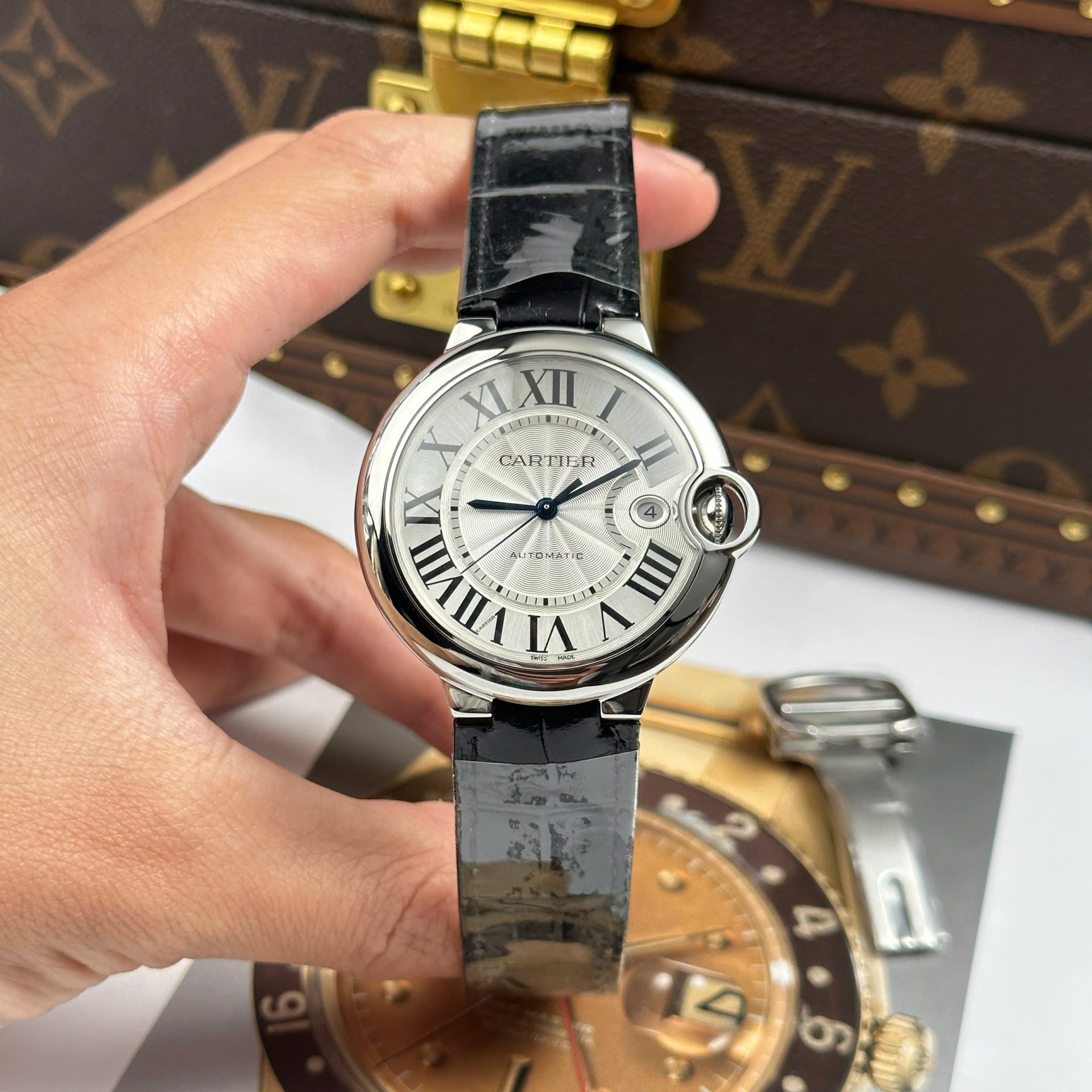 Cartier Ballon Bleu Replica 11 Watch White Dial Leather Strap AF Factory 40mm - Elite Watch Atelier
