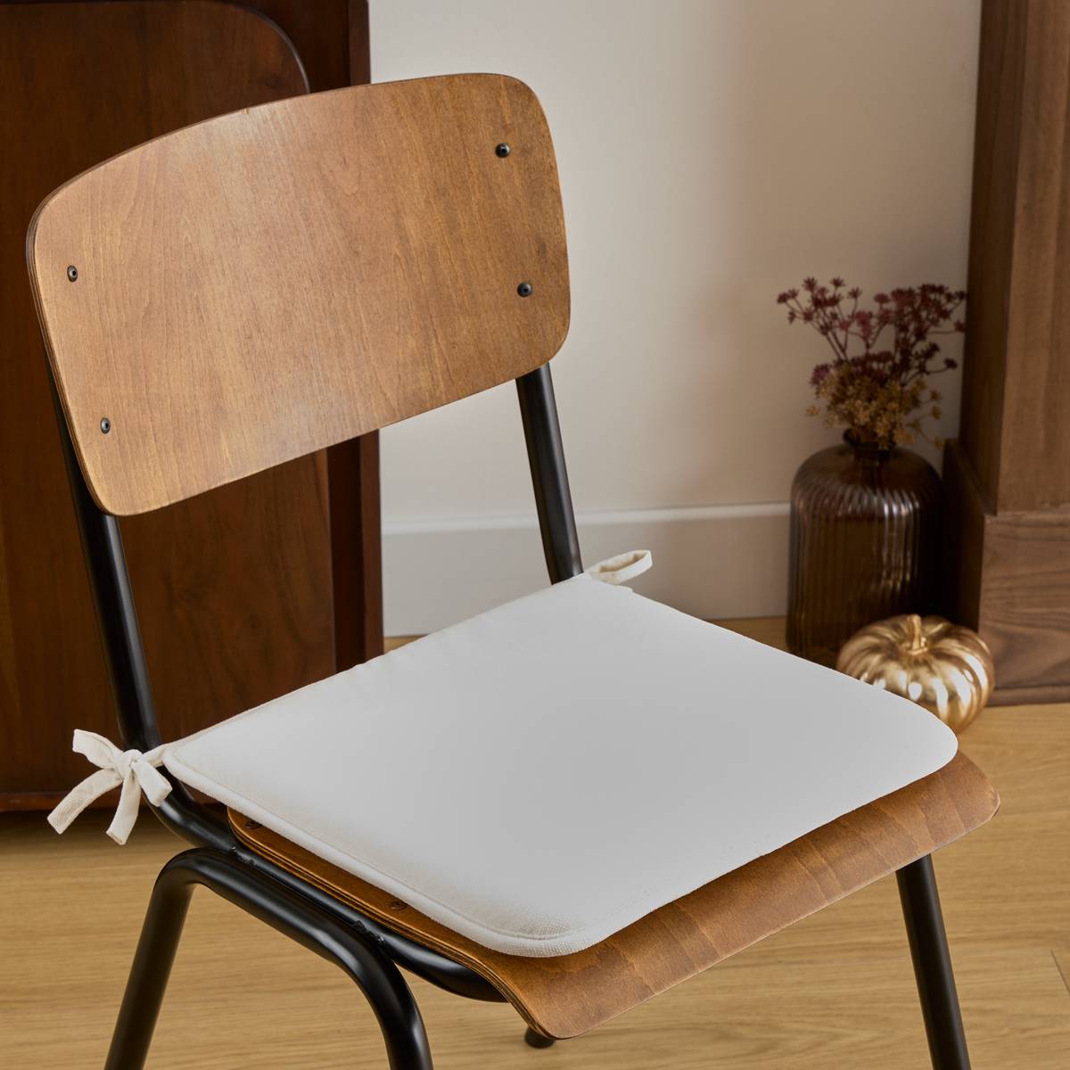 Chair cushion "Lilou" Ivory, 38x38 cm