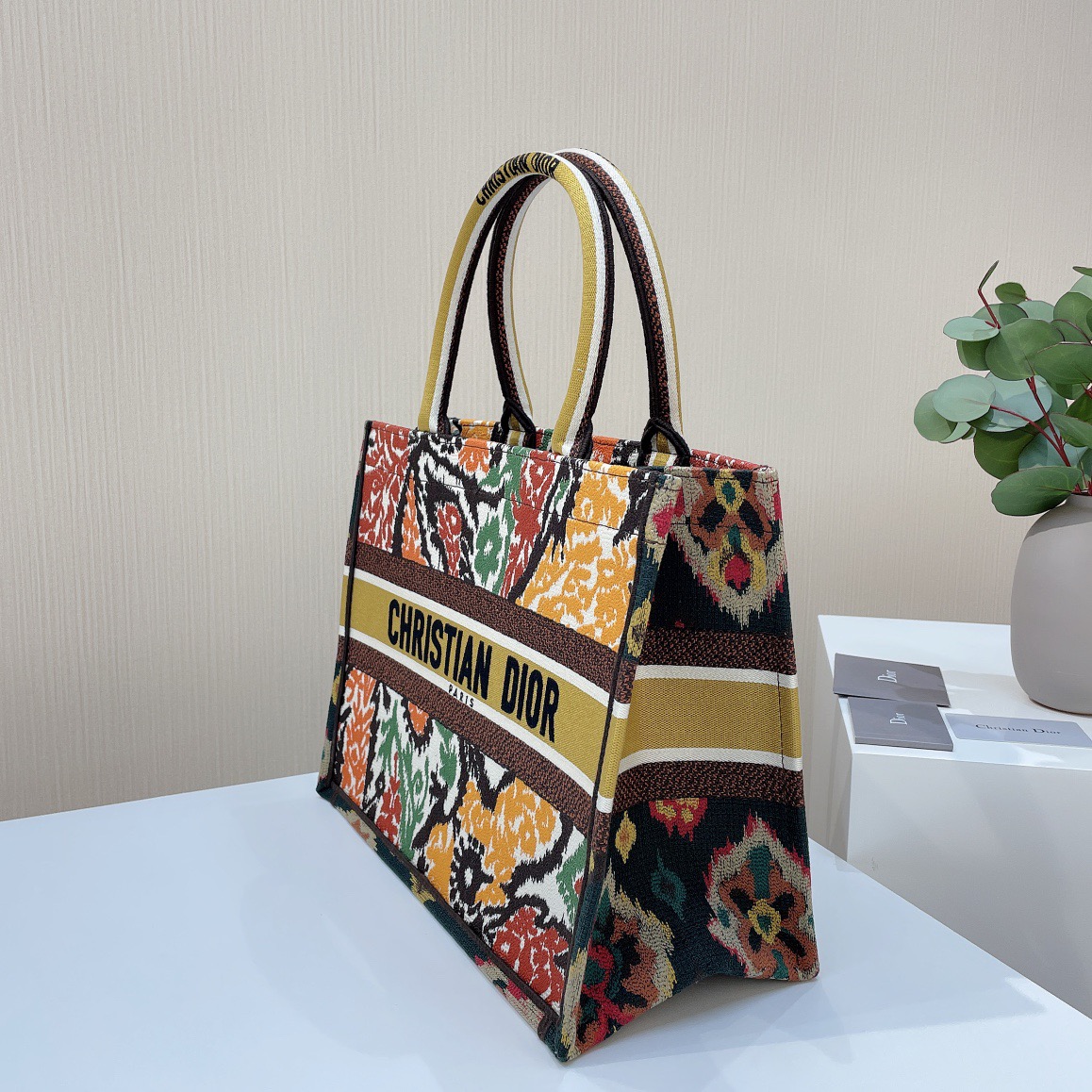 Christian Dior Medium Dior Book Tote Yellow Multicolor , For Women, Women’s Handbags 14in/36cm CD1:1High-quality replica
