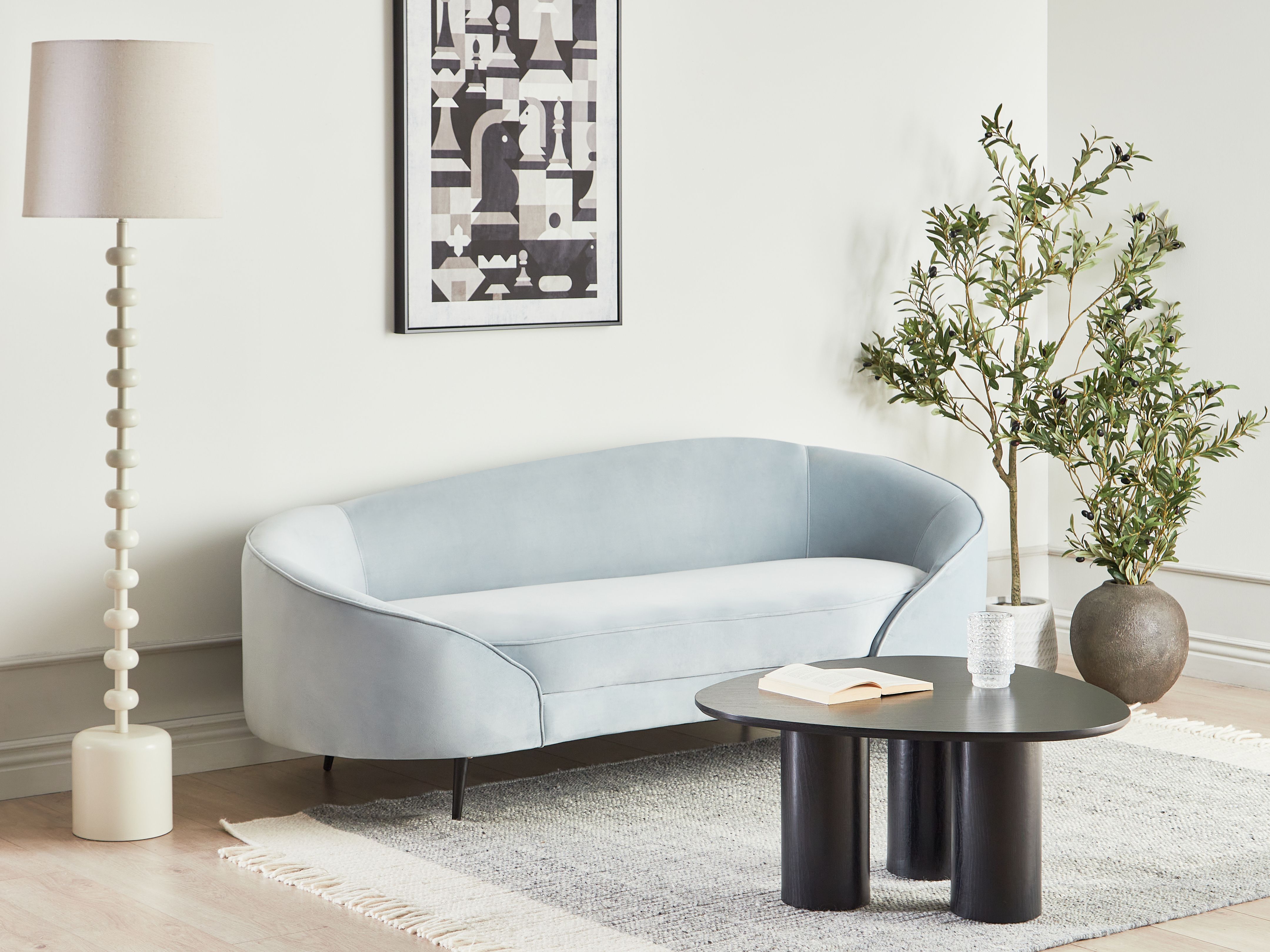 Sofa 2 Seater SAVAR Velvet Light Blue