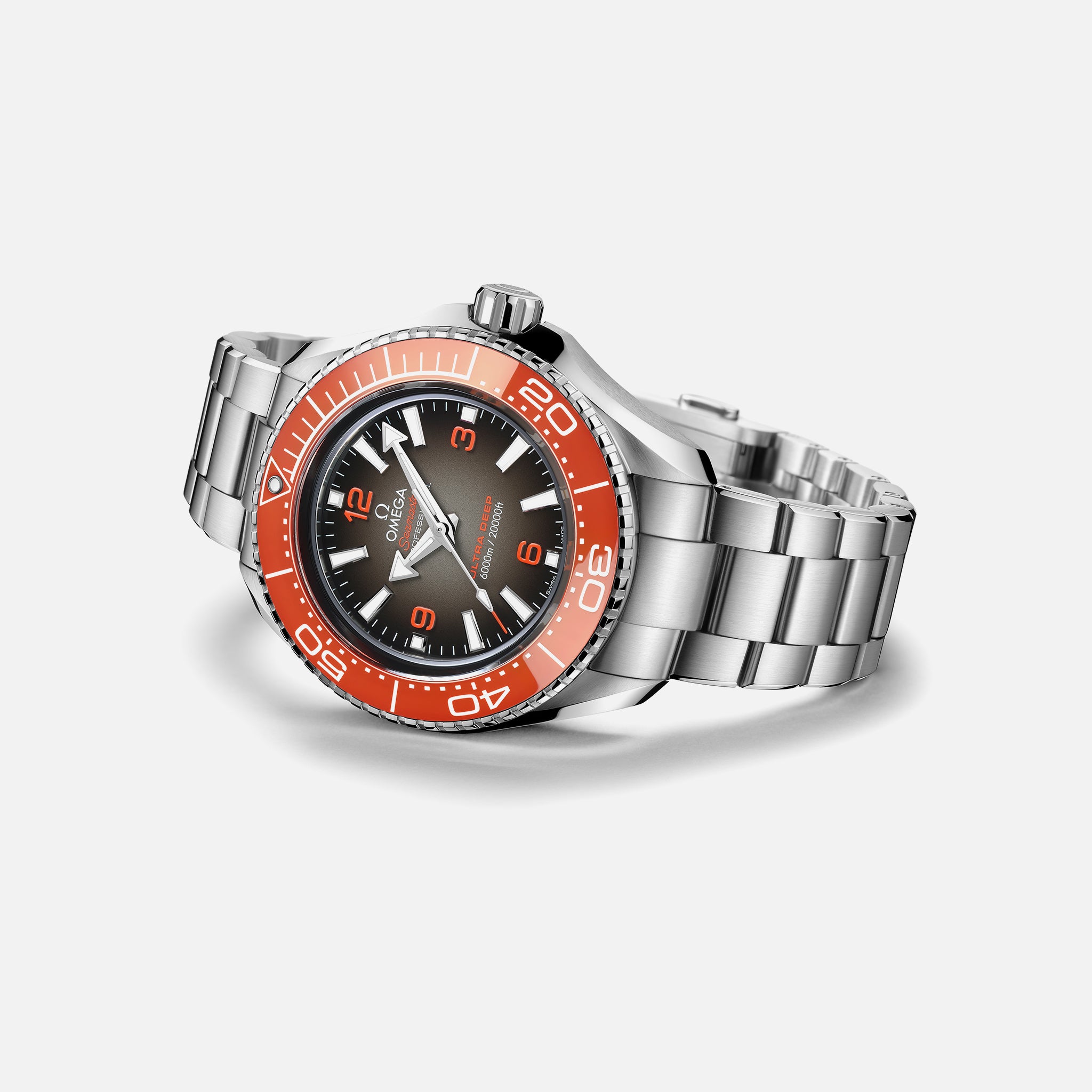 Omega Seamaster Planet Ocean Ultra Deep Professional 6000M Co-Axial Master Chronometer 45.5mm Orange Dial On Bracelet(1:1 replica) - Top club