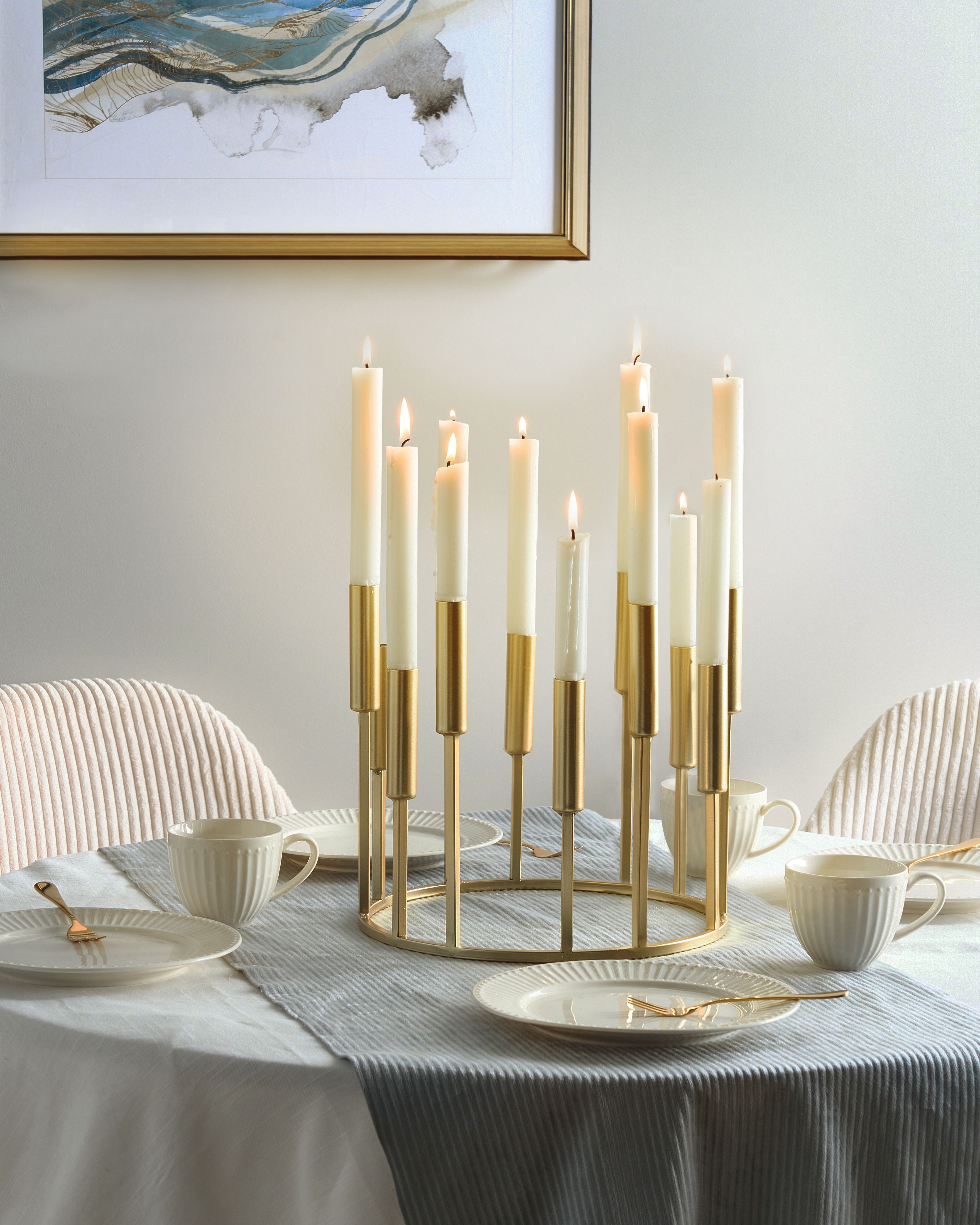 Candle Holder TRAFARIA Metal 26 cm Gold