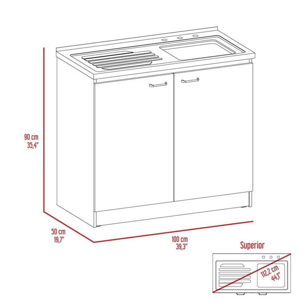 Pemberly Row White Modern Engineered Wood Napoles Utility Sink with Cabinet - Image 10