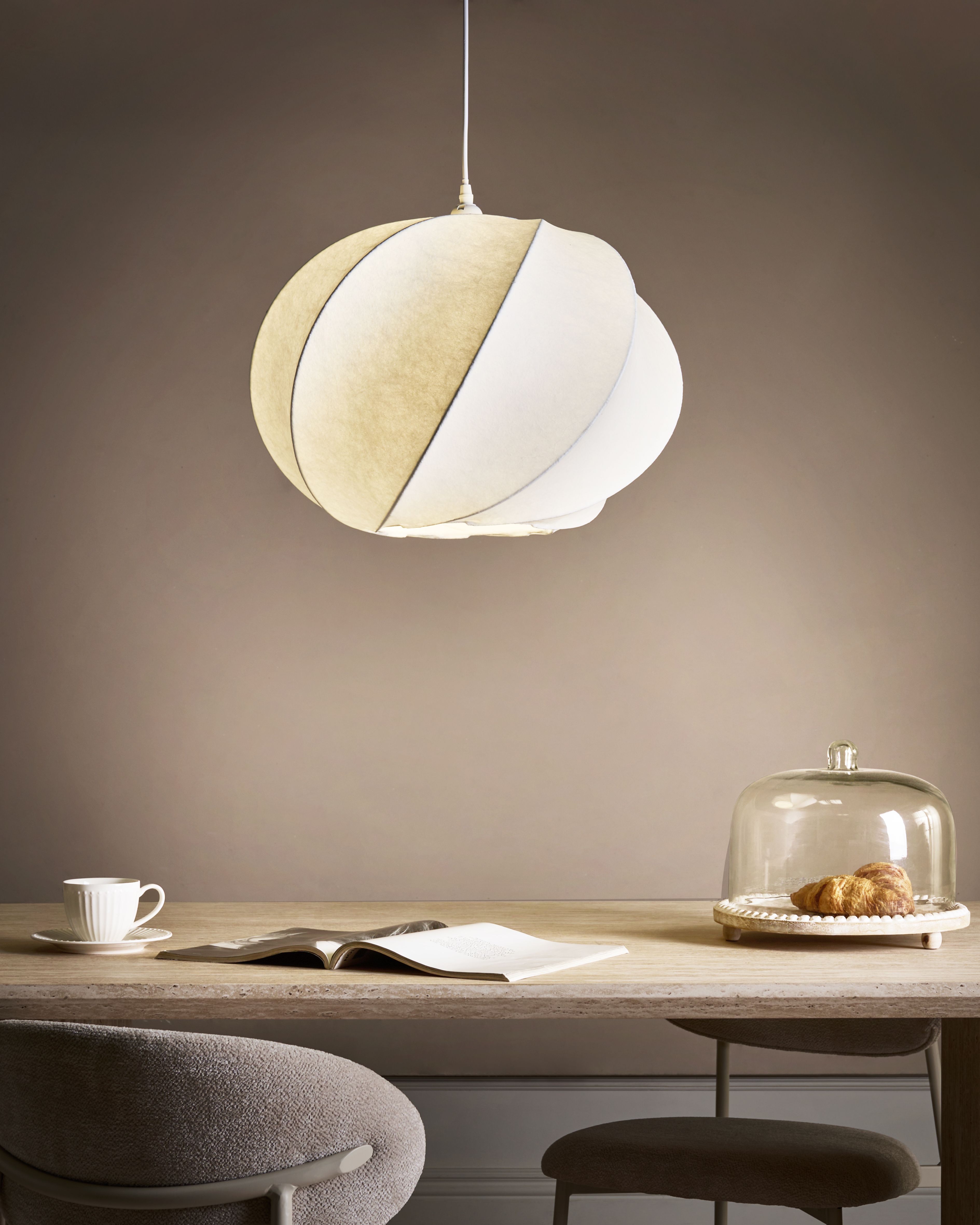 Pendant Lamp MAQUINE Faux Silk White