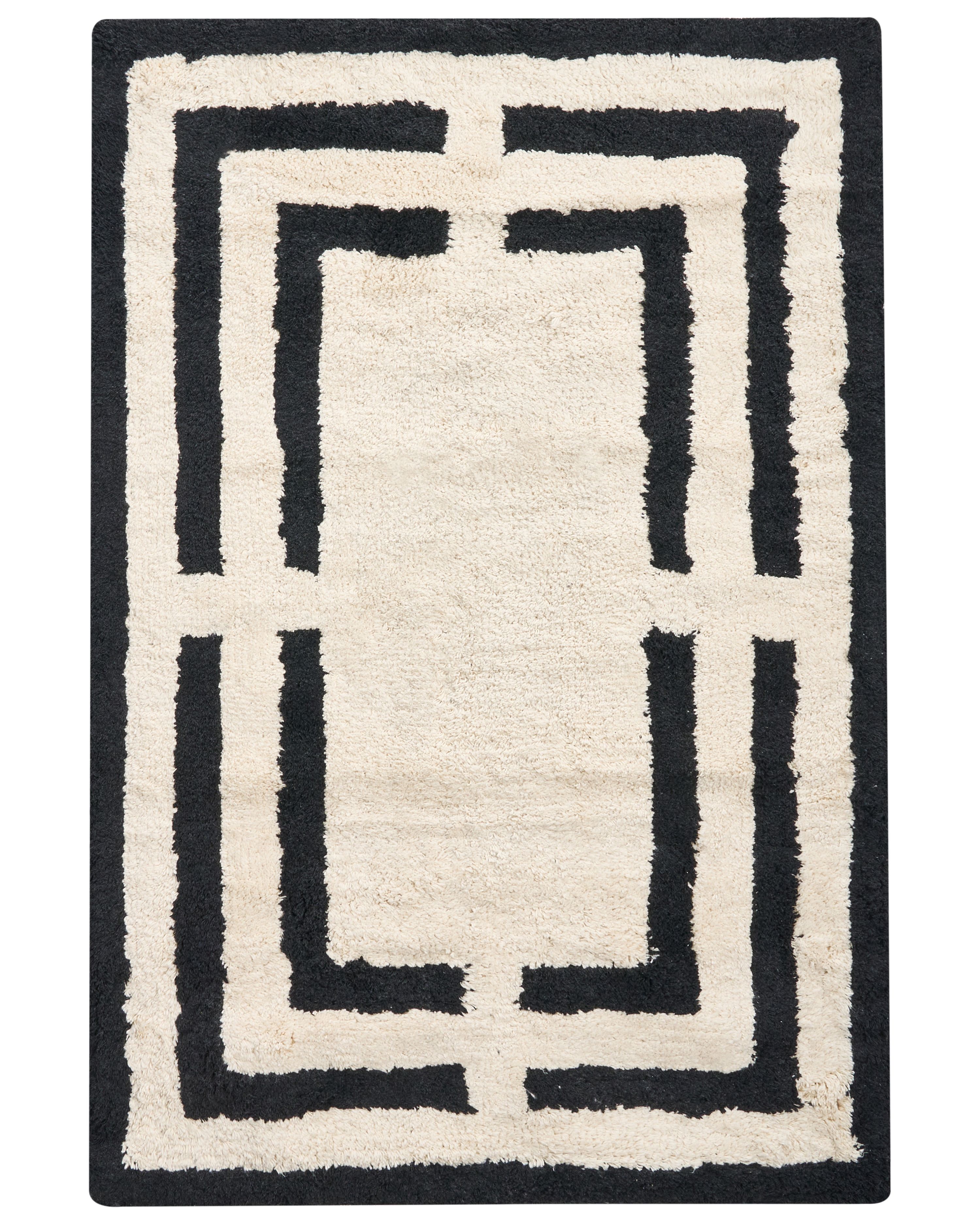 Bath Mat RISALU Black/ Beige 60 x 90 cm Cotton